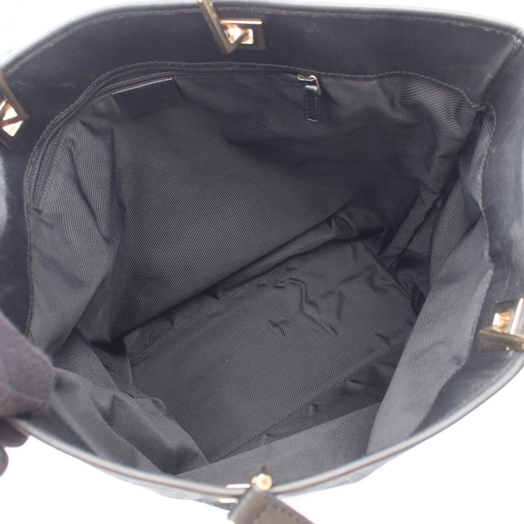Gucci Black Canvas Leather Handbag Tote Bag (Pre-Owned)