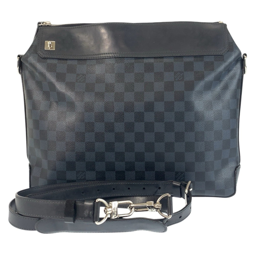 Louis Vuitton Black Blue Pvc Leather Briefcase Shoulder Bag