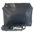 Louis Vuitton Black Blue Pvc Leather Briefcase Shoulder Bag