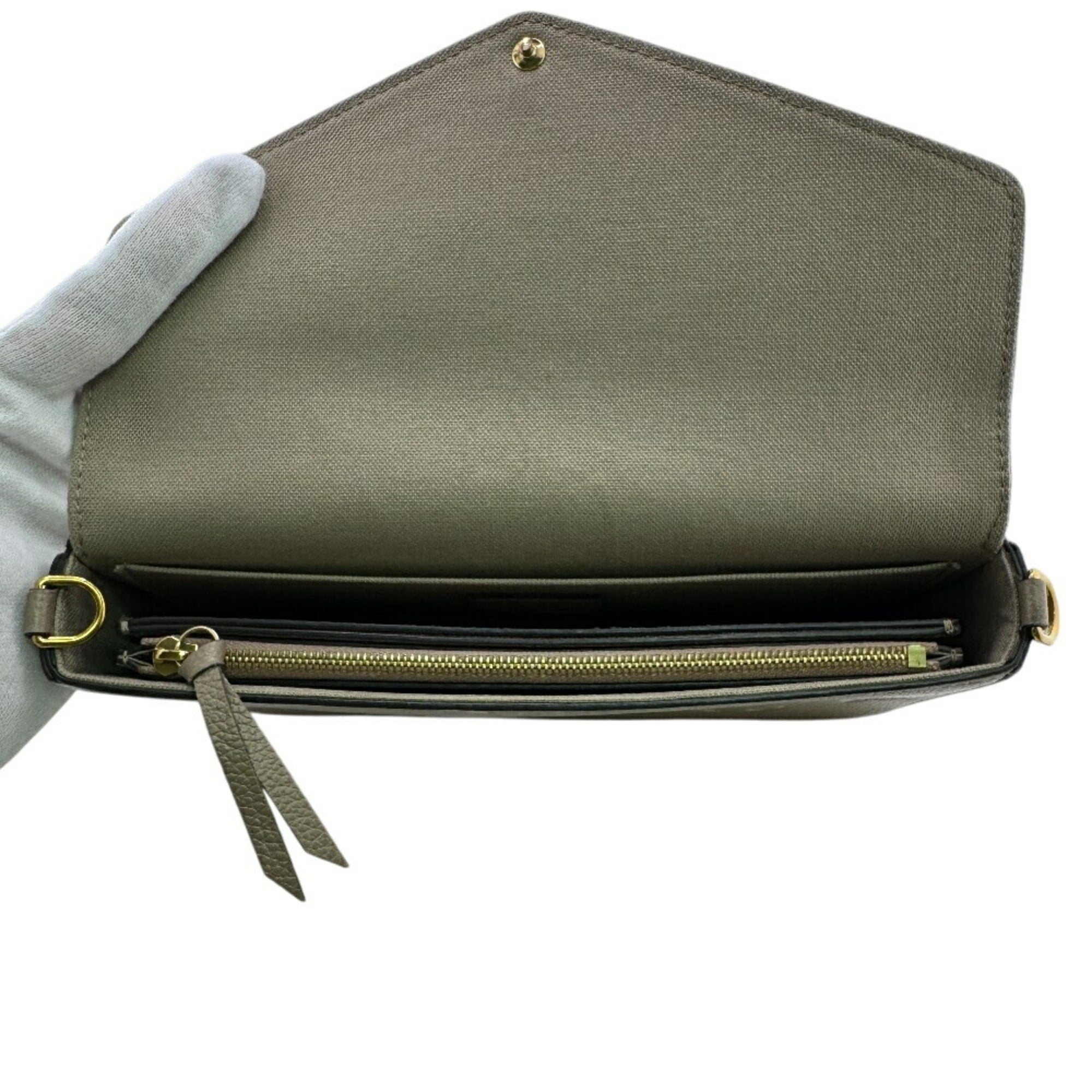 Louis Vuitton Gray Grayish Leather Pochette Shoulder Bag