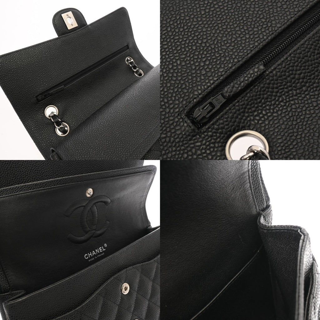 Chanel Black Grained Calfskin Shoulder Bag