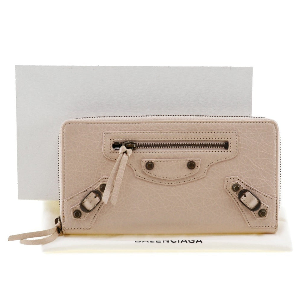 Balenciaga Beige Pink Leather Coin Purse/Coin Case