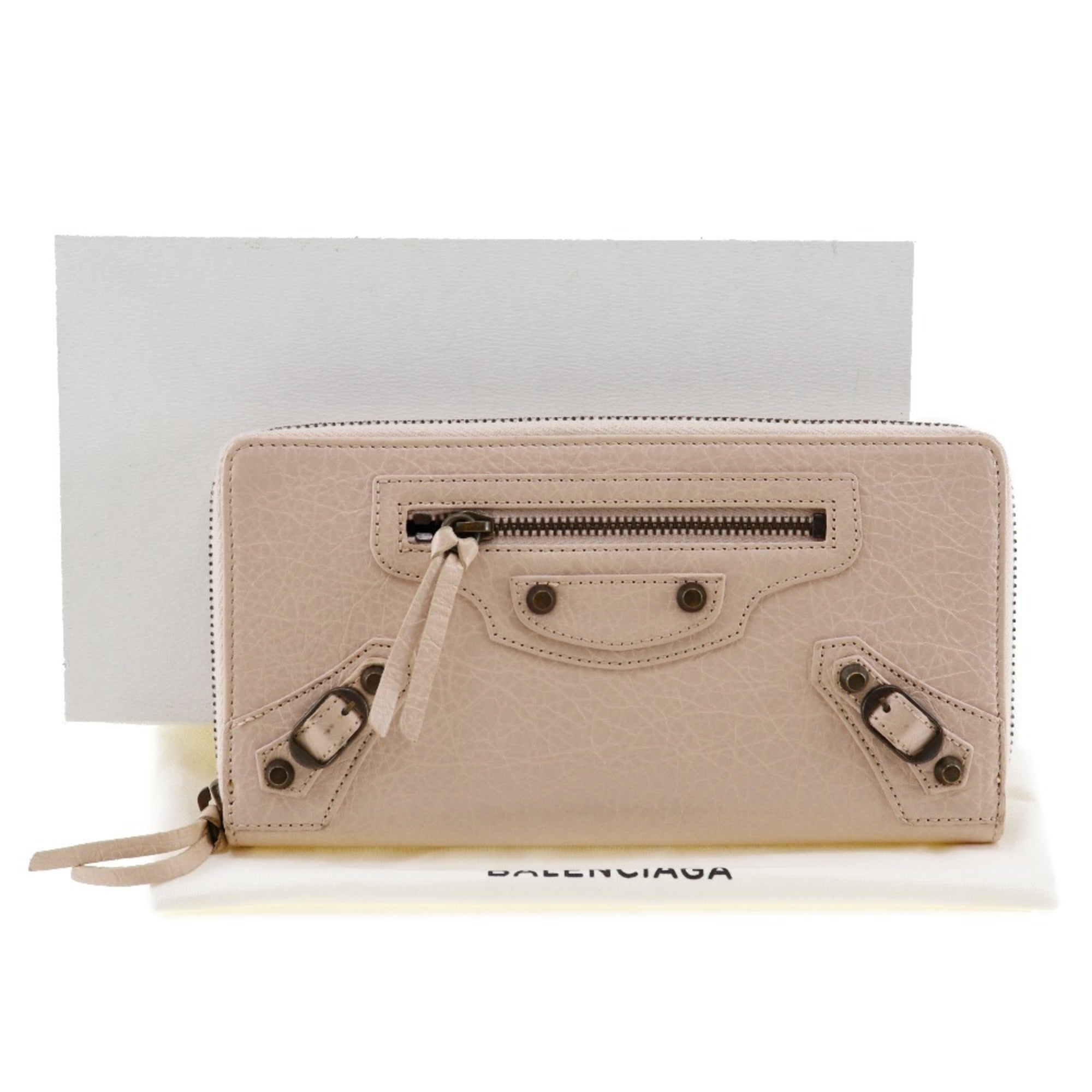 Balenciaga Beige Pink Leather Coin Purse/Coin Case