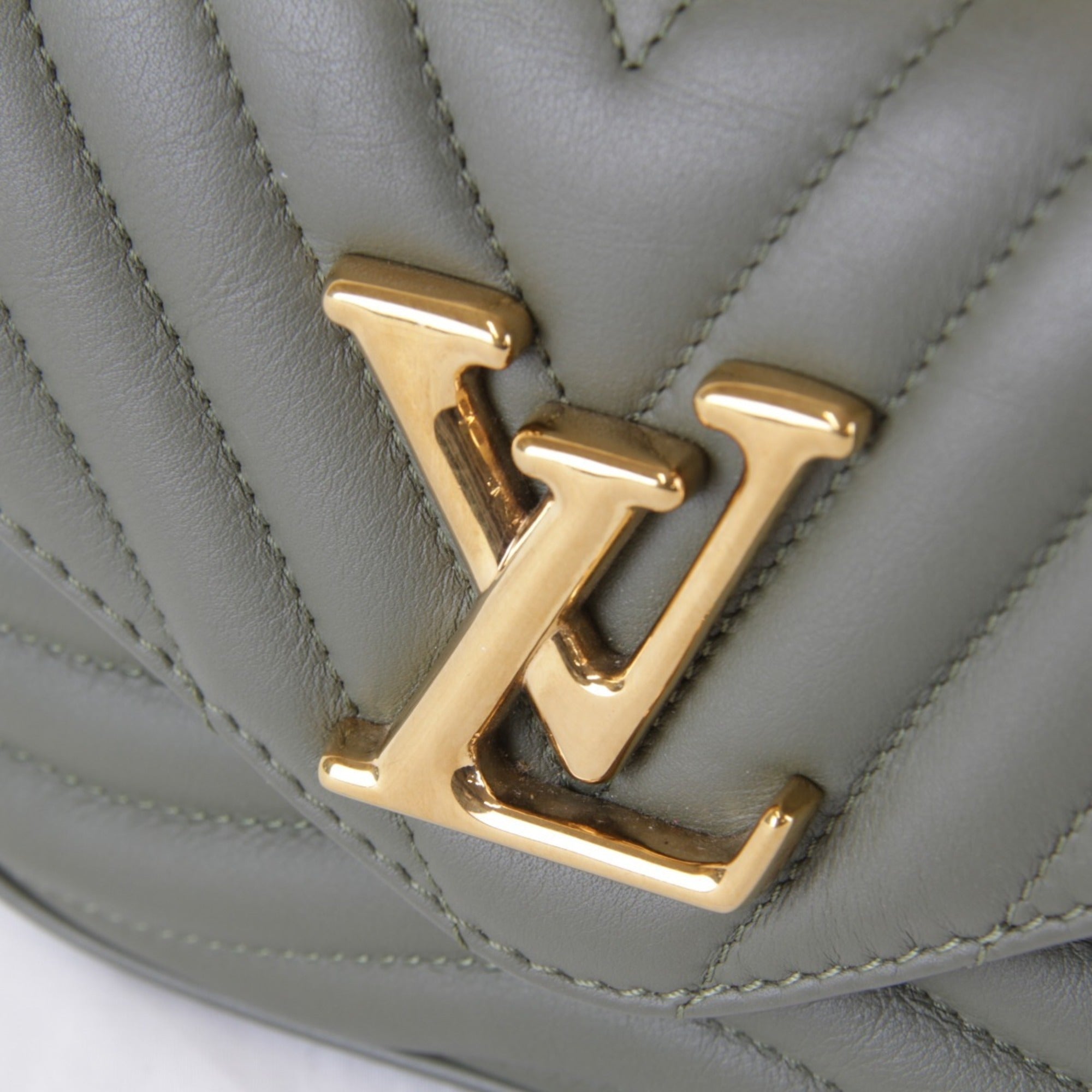 Louis Vuitton Khaki Leather Shoulder Bag