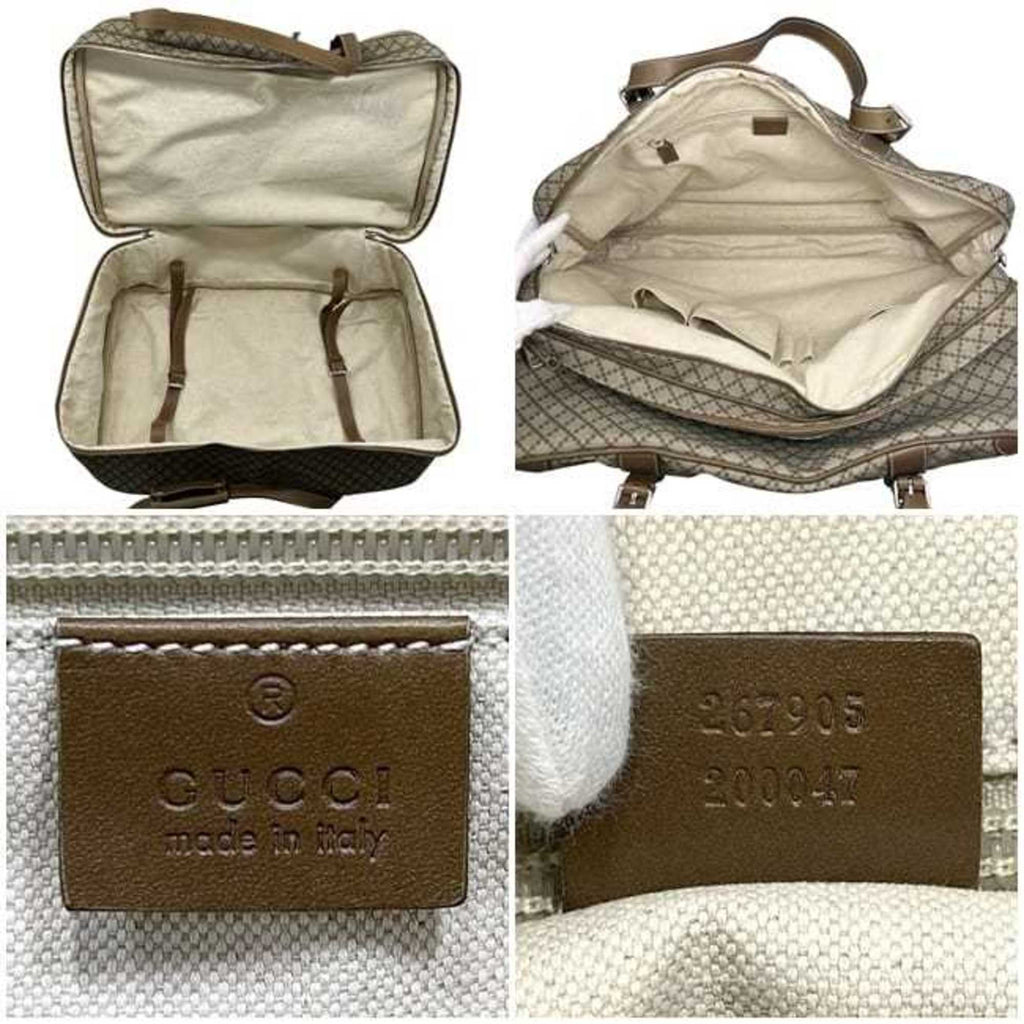 Gucci Beige Brown Pvc Leather Boston Bag Shoulder Bag (Pre-Owned)