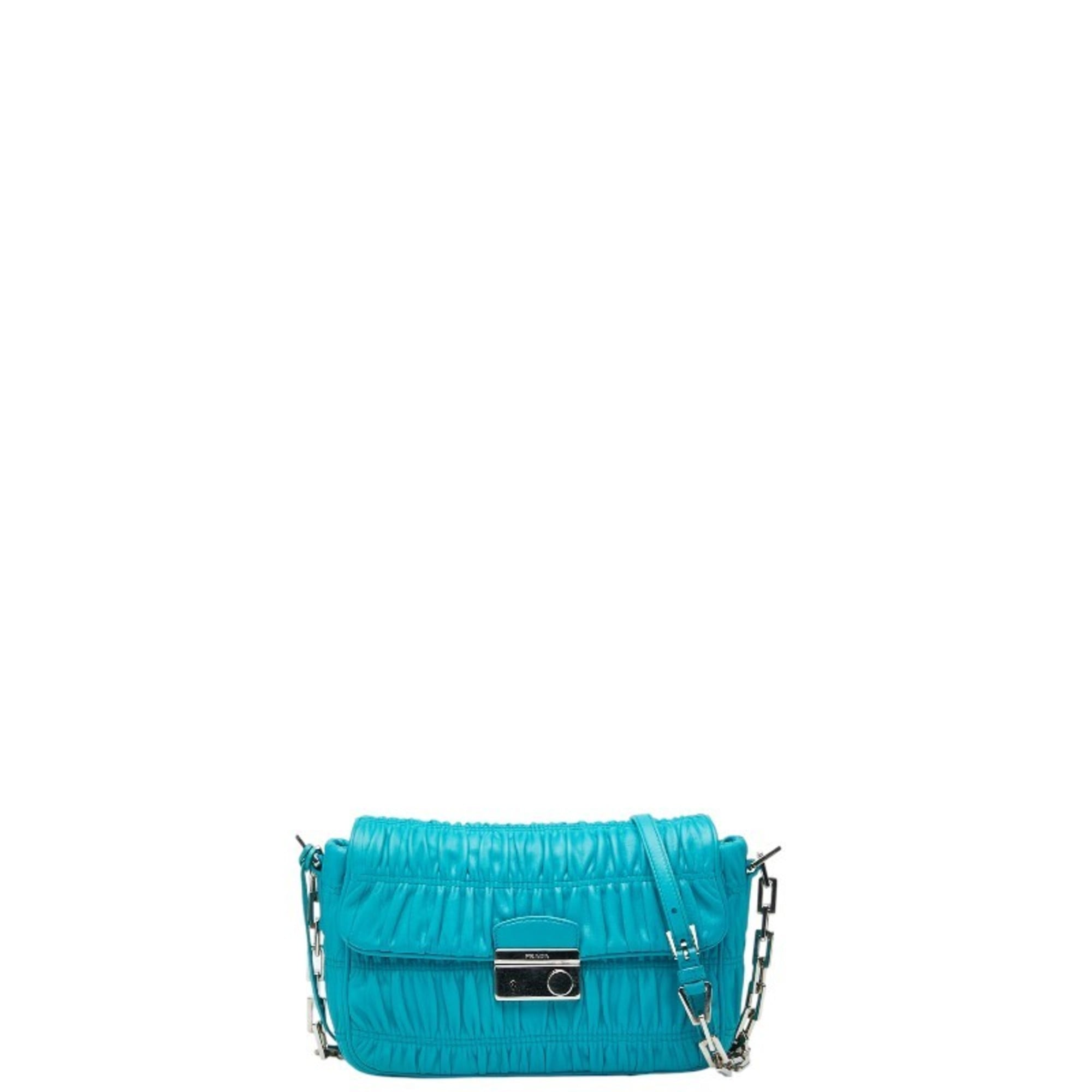 Prada Blue Leather Shoulder Bag