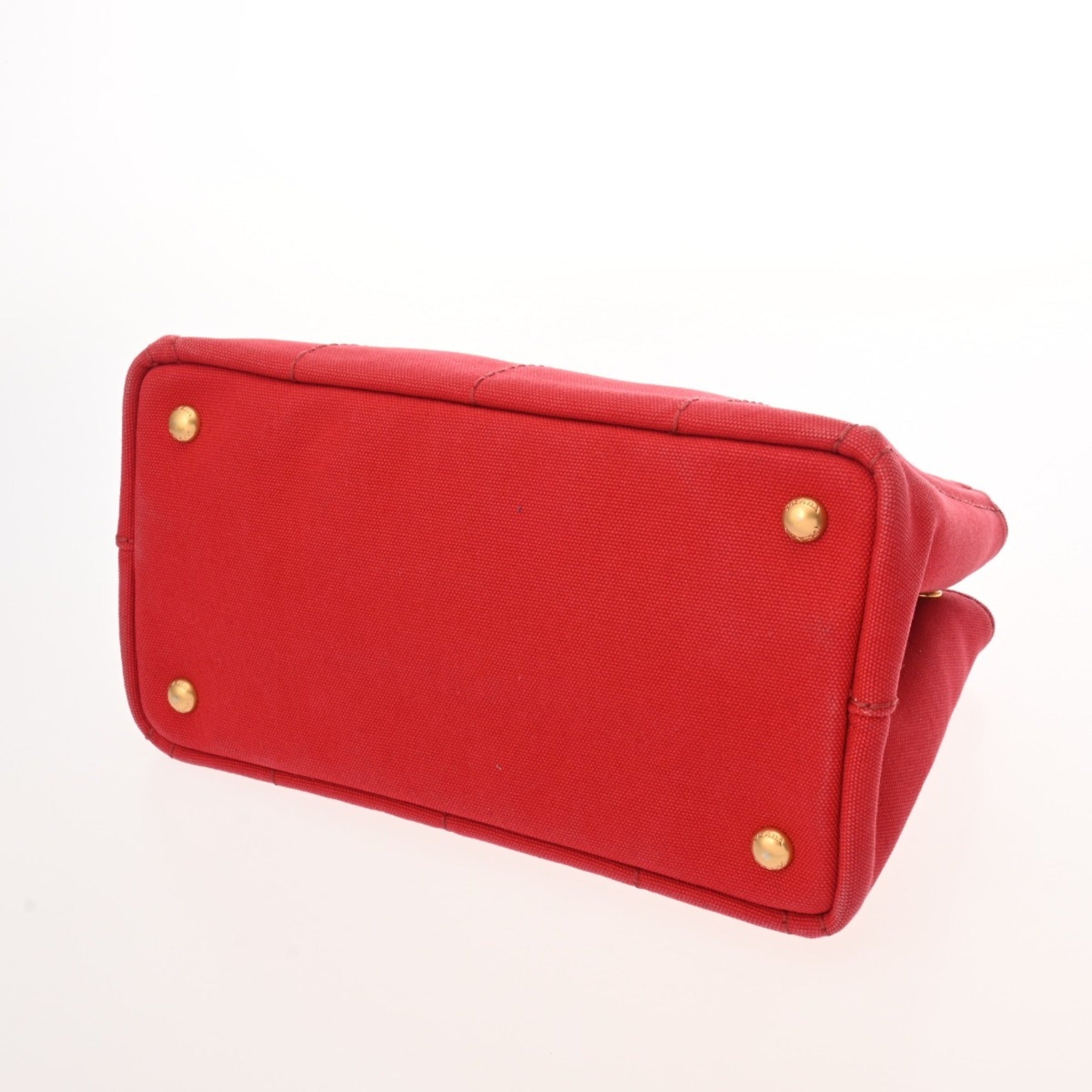 Prada Canapa Red Color Canvas Handbag