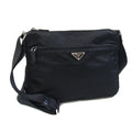 Prada Black Nylon Leather Shoulder Bag