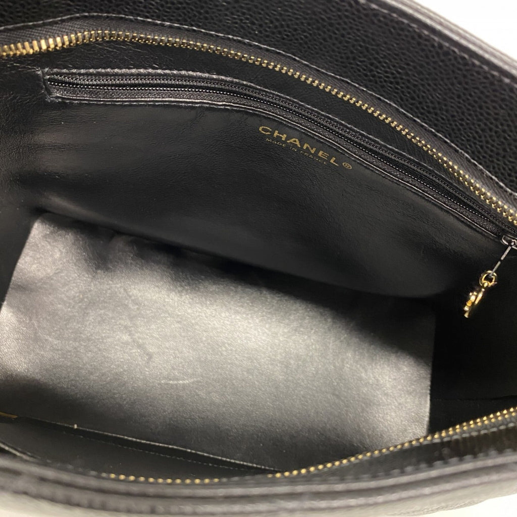 Chanel Black Grained Calfskin Tote Bag