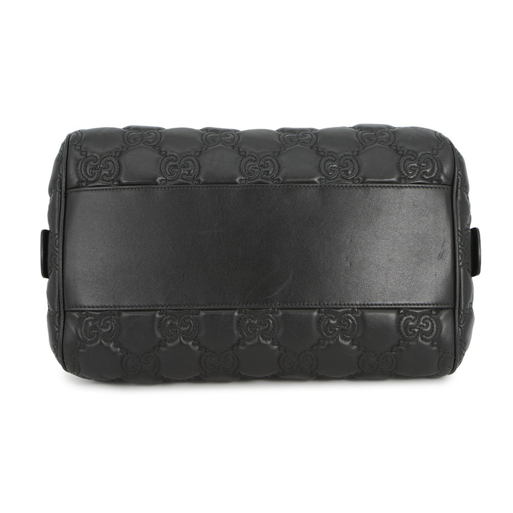 Gucci Black Leather Handbag Shoulder Bag (Pre-Owned)
