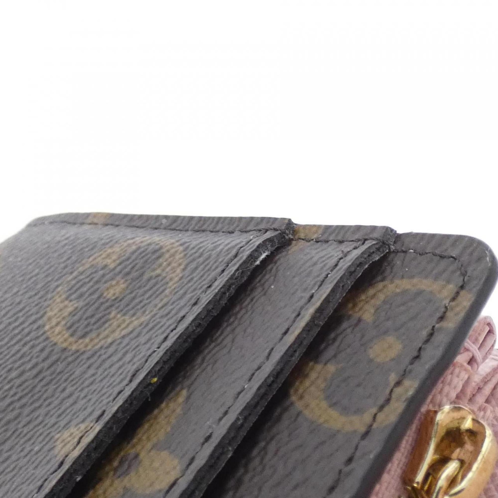 Louis Vuitton Brown Rose Ballerine Coated Canvas Long Wallet (Tri-Fold)