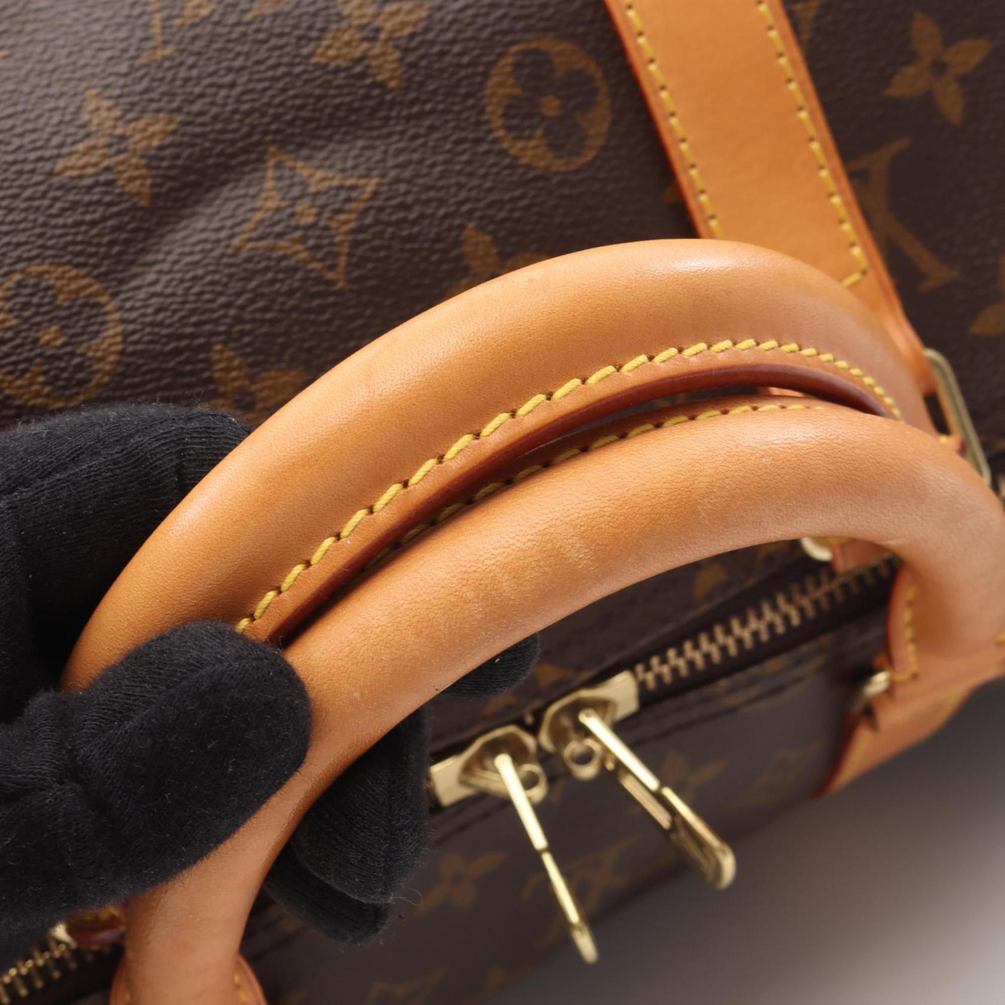 Louis Vuitton Brown Monogram Coated Canvas Leather Boston Bag Handbag