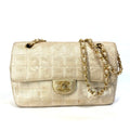 Chanel Beige Cloth Shoulder Bag
