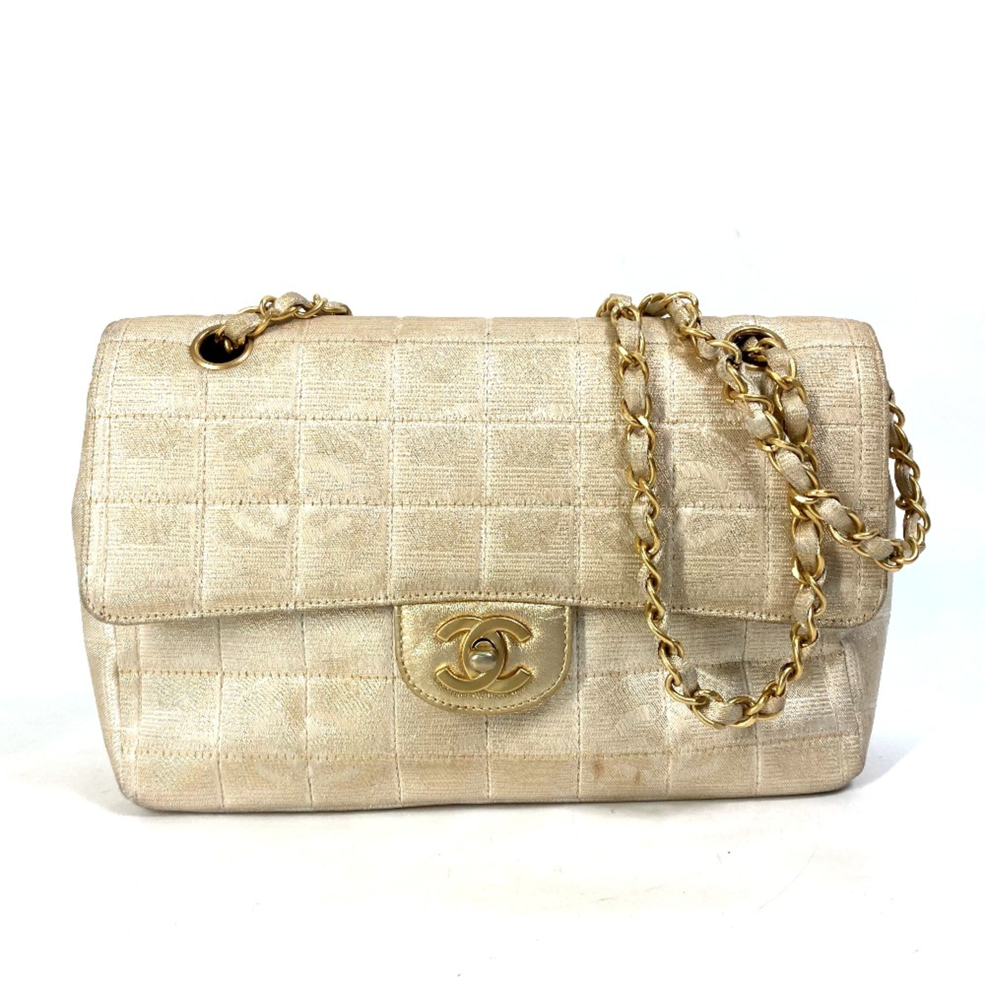 Chanel Beige Cloth Shoulder Bag