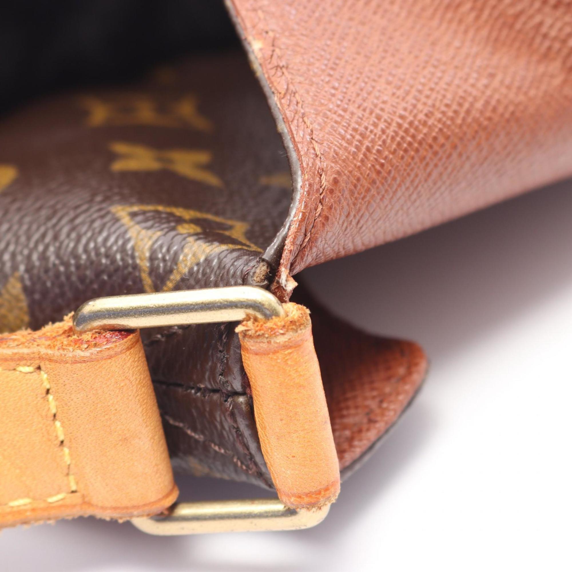 Louis Vuitton Brown Coated Canvas Leather Handbag Shoulder Bag