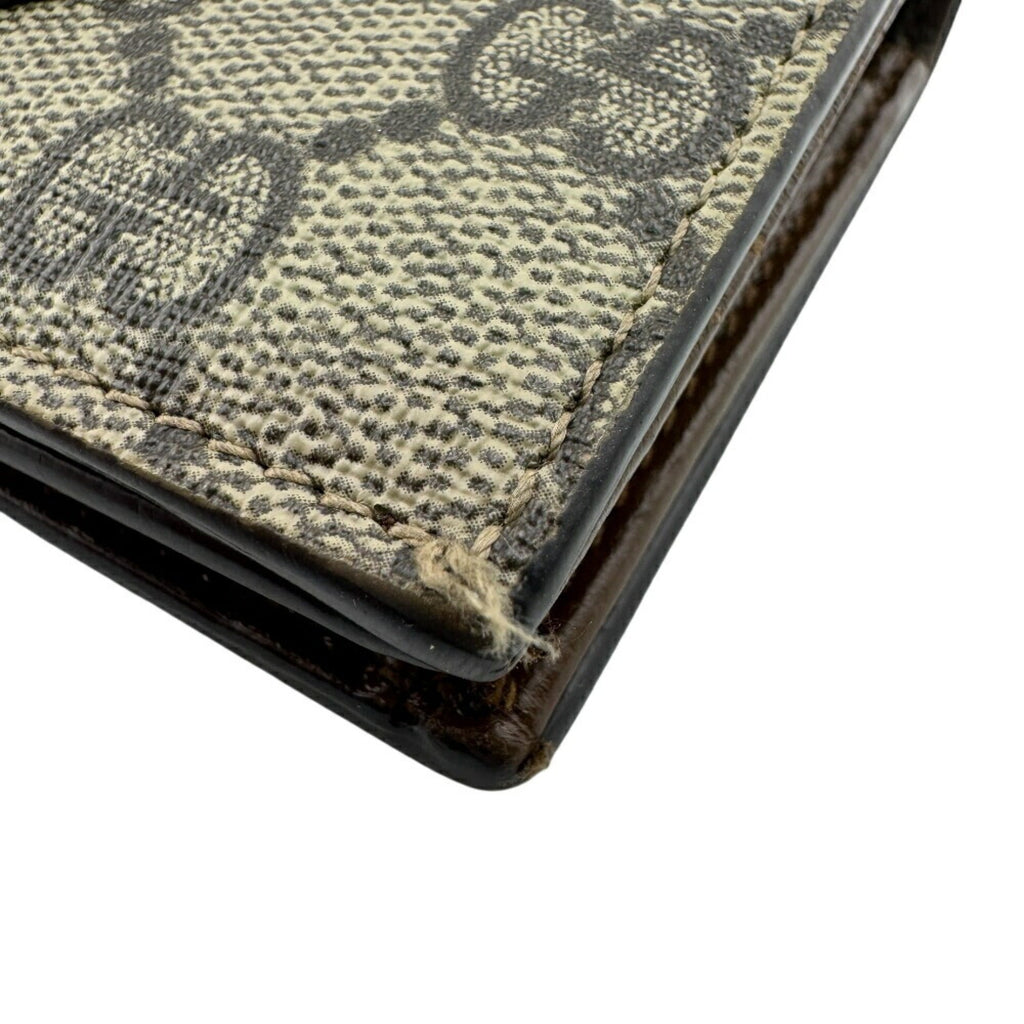 Gucci Gg Supreme Brown Red Color Gg Supreme Wallet (Bi-Fold) (Pre-Owned)