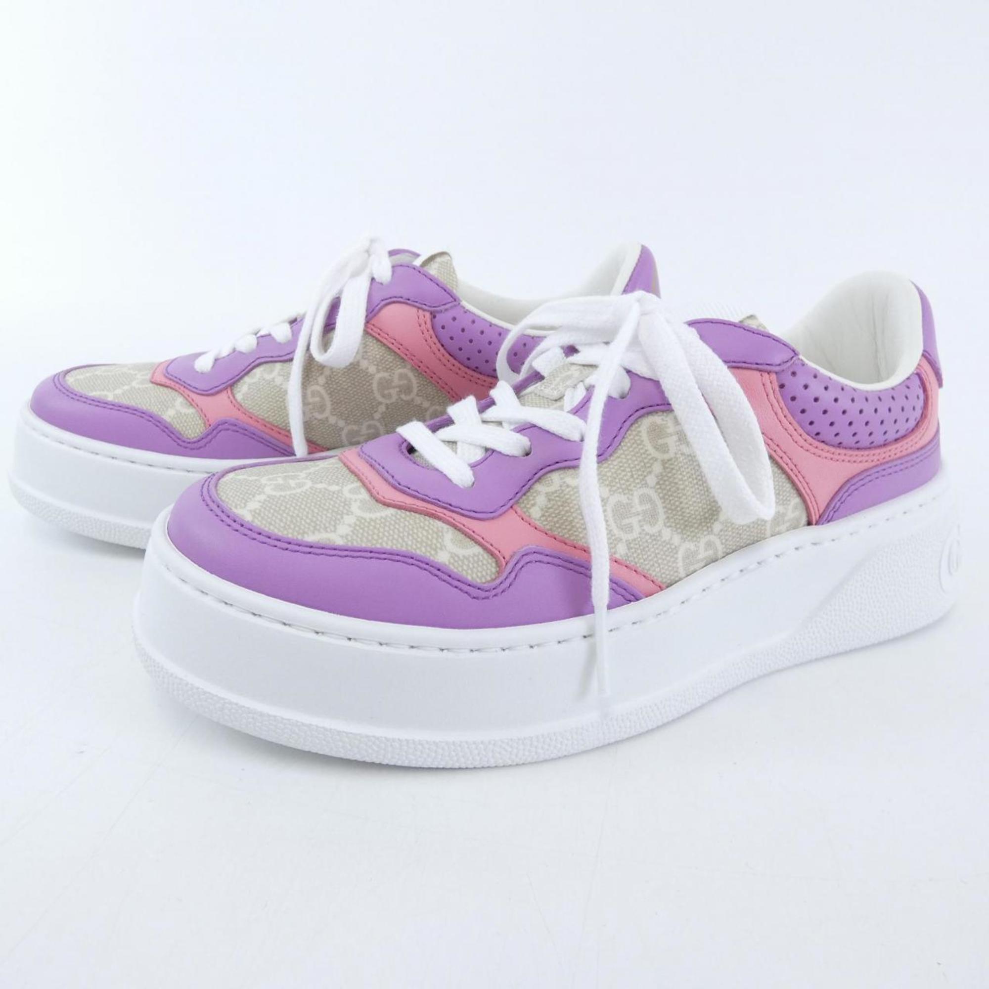 Gucci Beige Purple Sneakers (Pre-Owned)