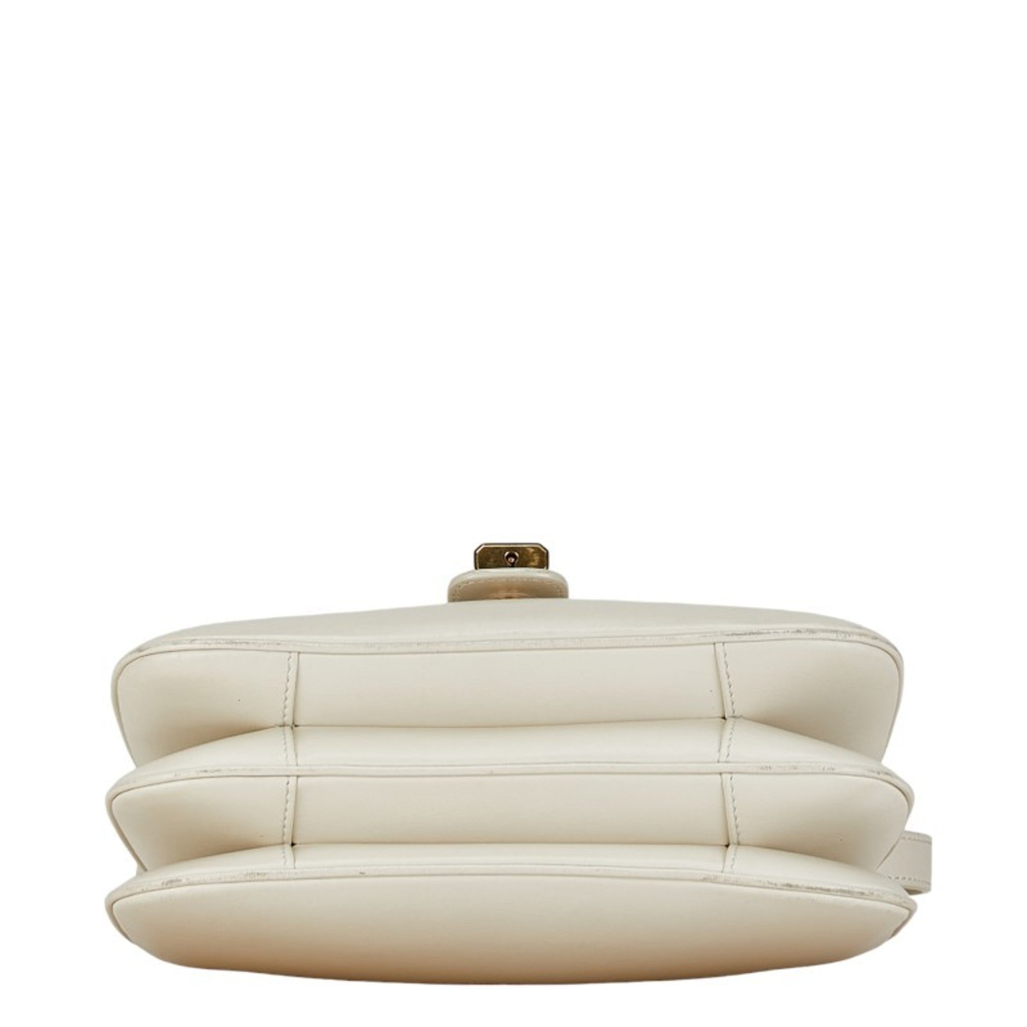 Celine White Leather Shoulder Bag