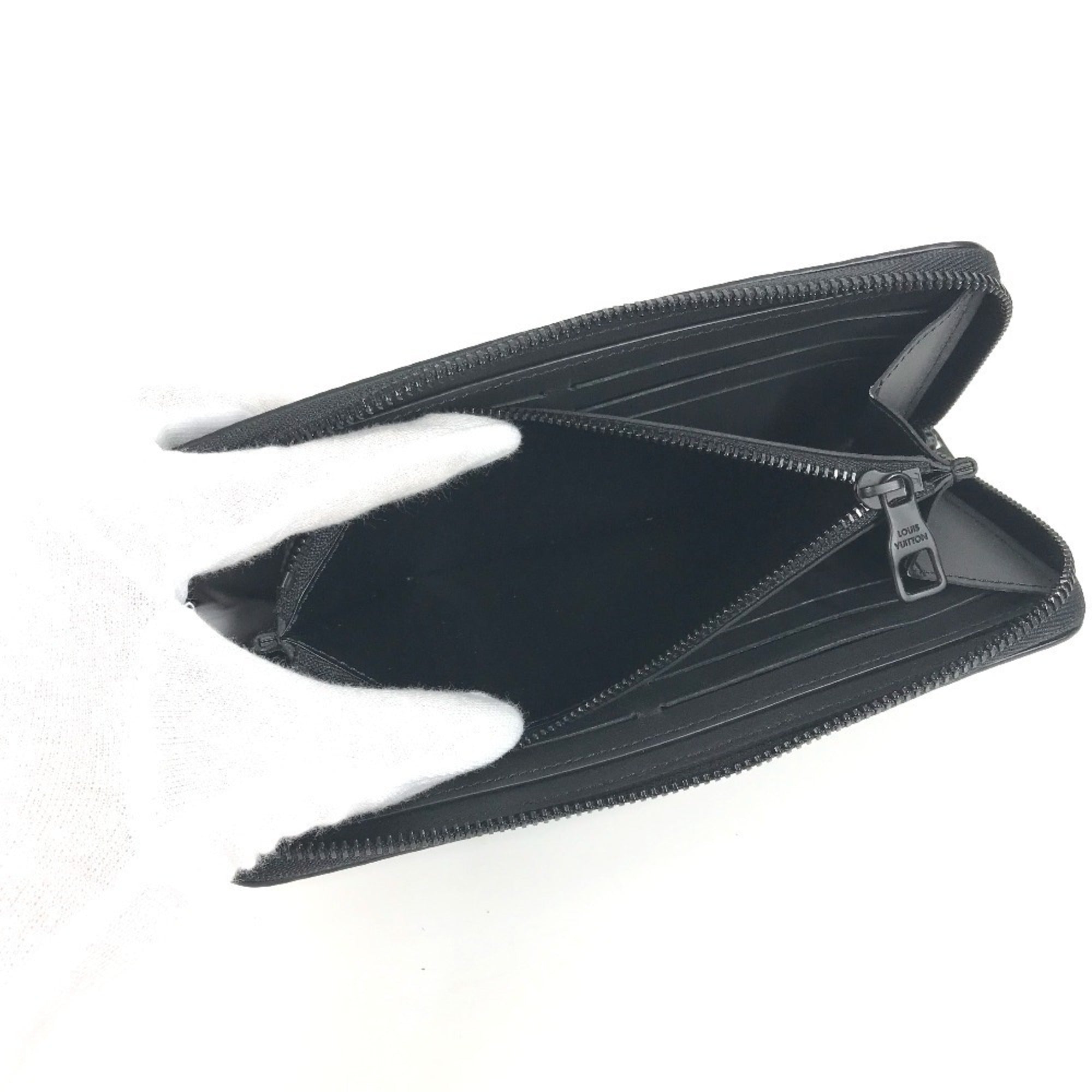 Louis Vuitton Black Noir Leather Long Wallet