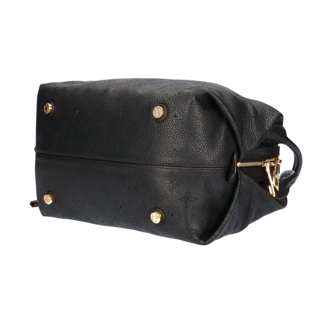 Louis Vuitton Galatea PM Mahina Shoulder Bag Noir Ladies