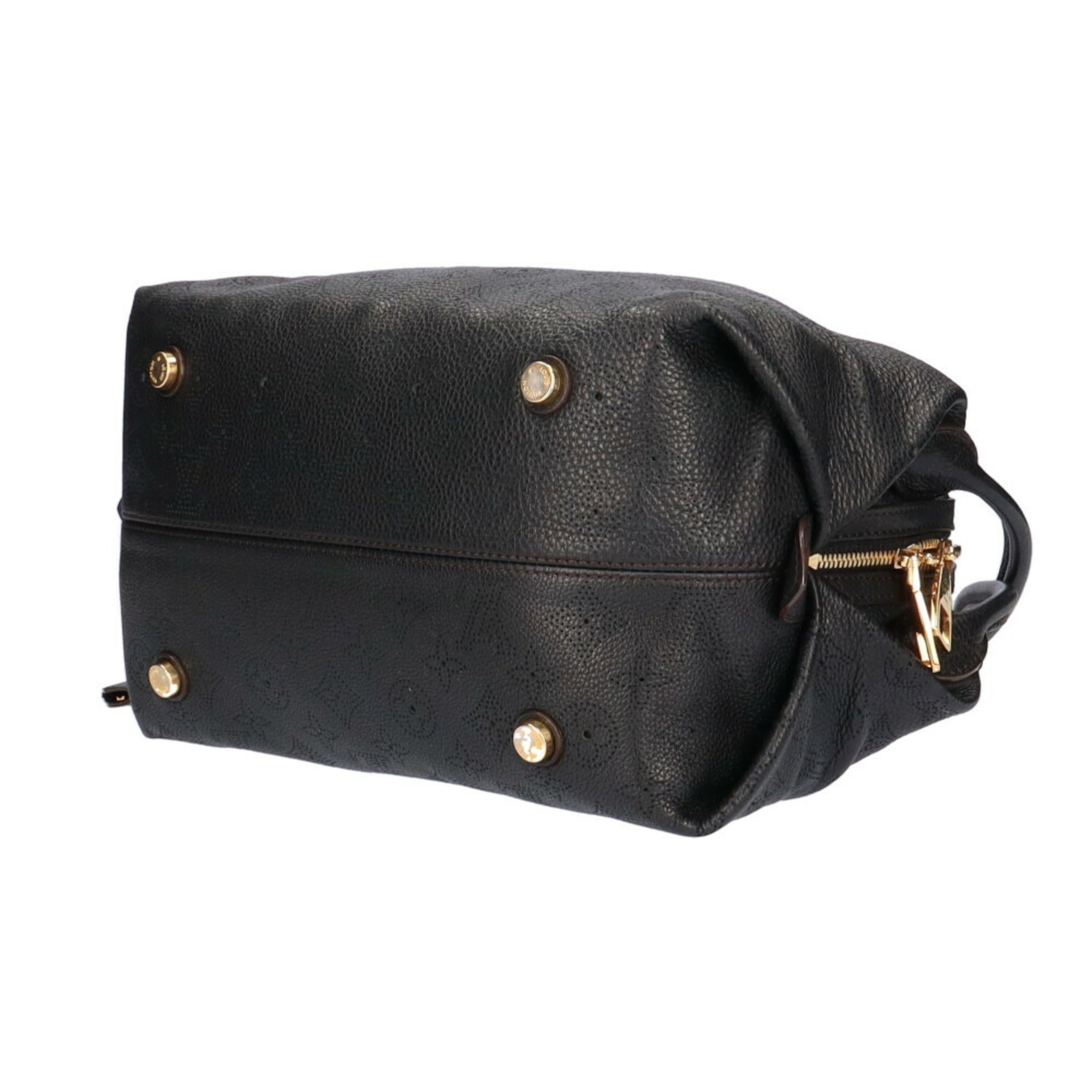 Louis Vuitton Galatea PM Mahina Shoulder Bag Noir Ladies