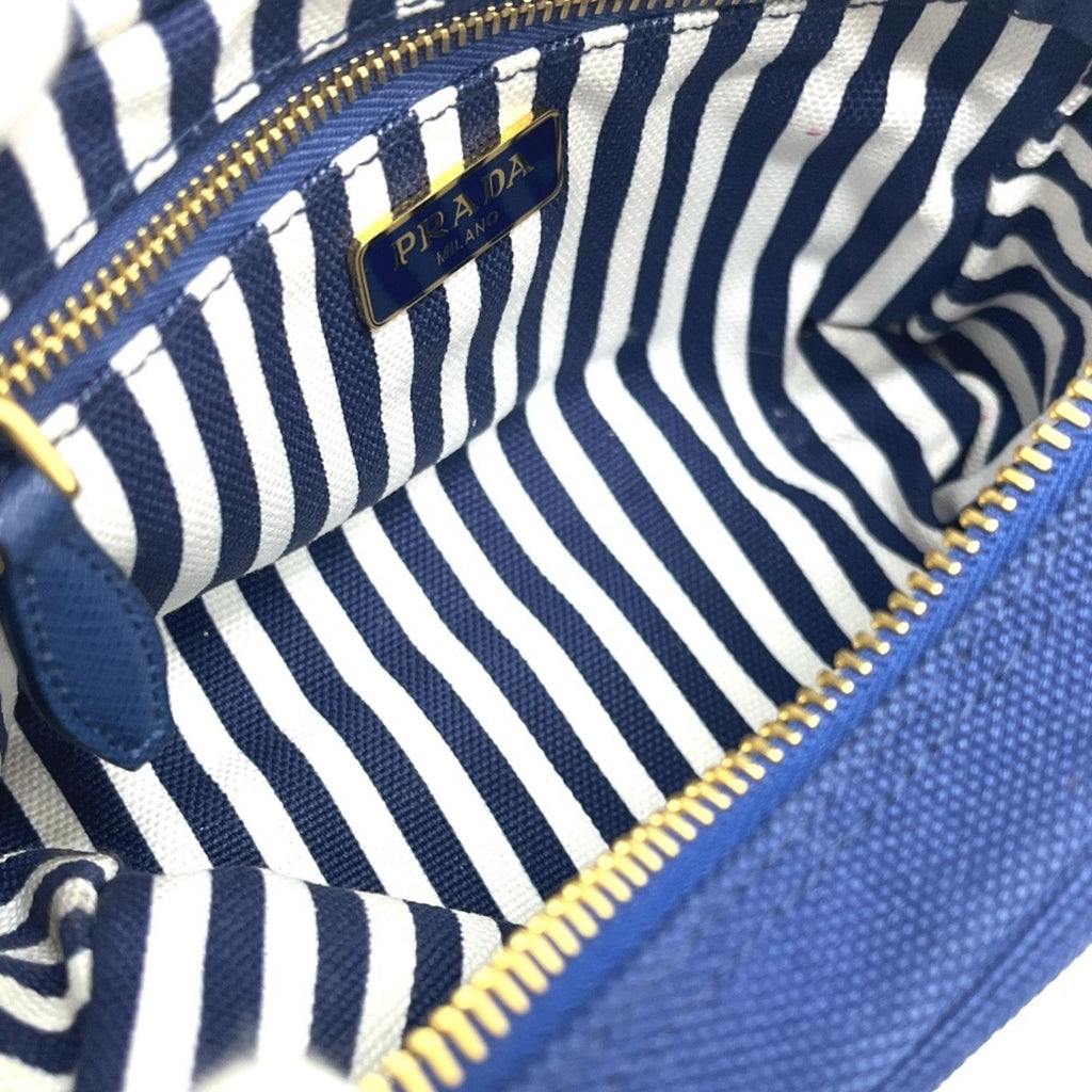 Prada Blue Canvas Pouch