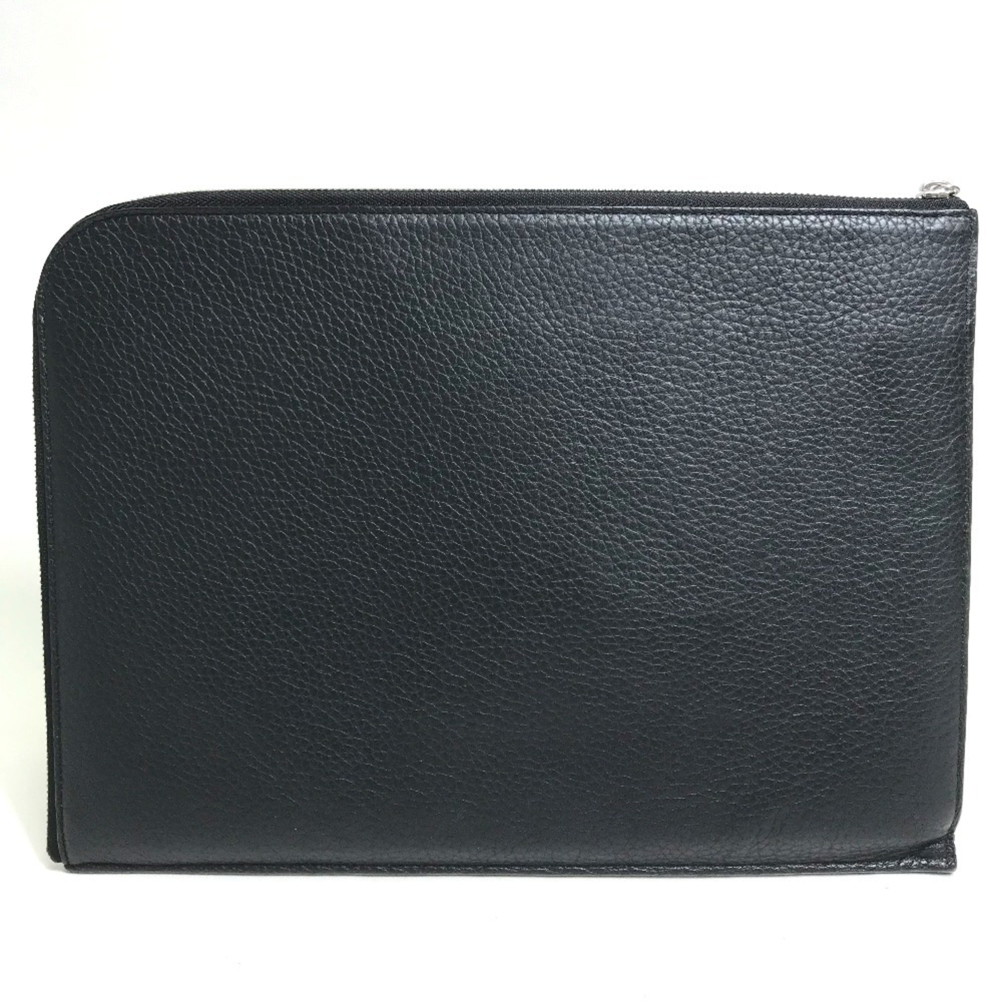 Louis Vuitton Black Noir Leather Clutch Bag Pochette