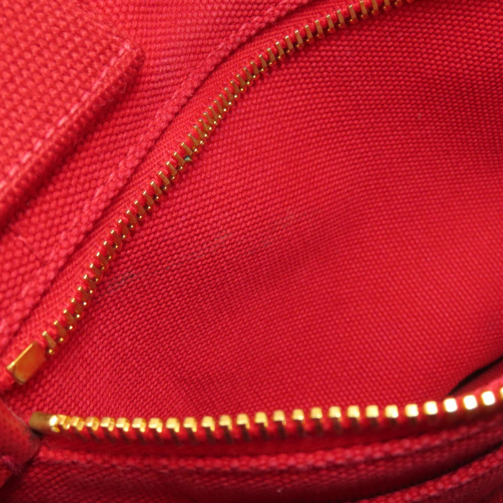 Prada Red Color Canvas Handbag