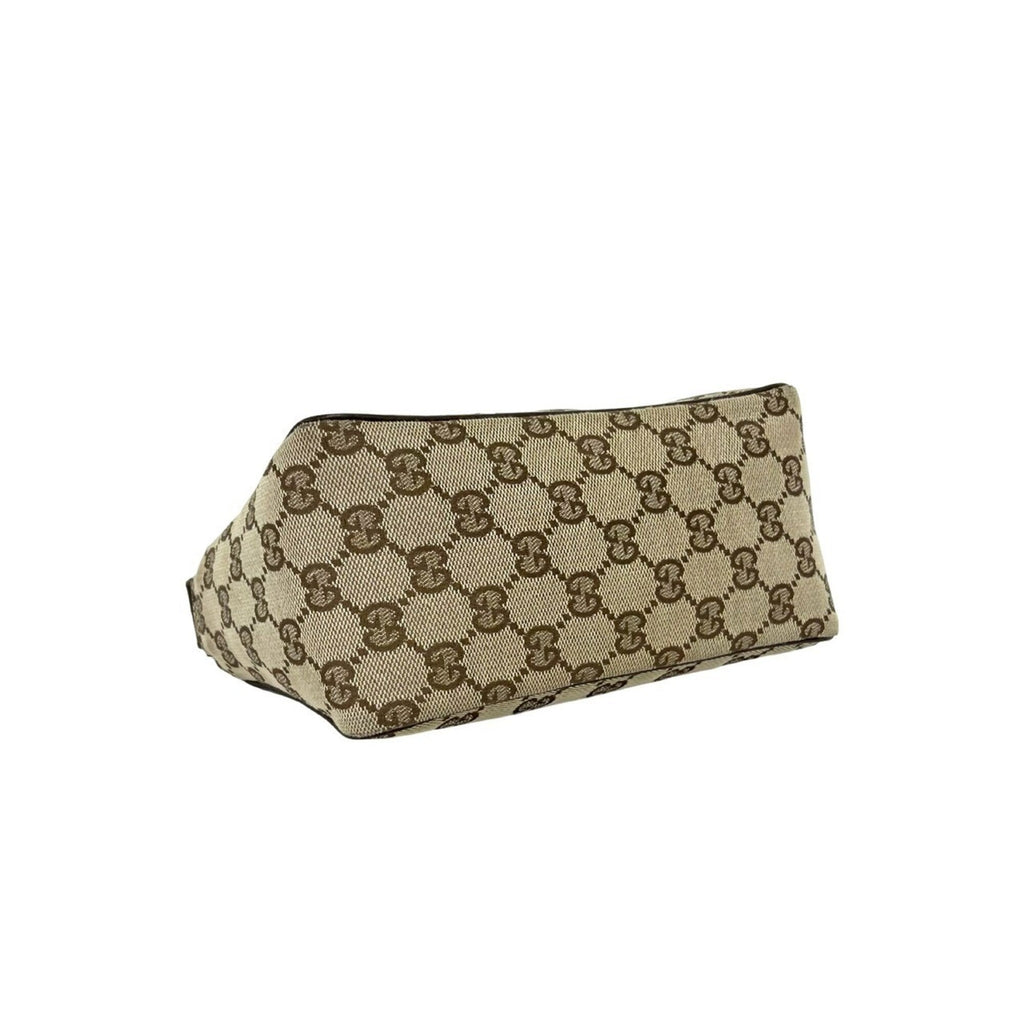 Gucci Brown Canvas Leather Handbag Pouch Shoulder Bag (Pre-Owned)