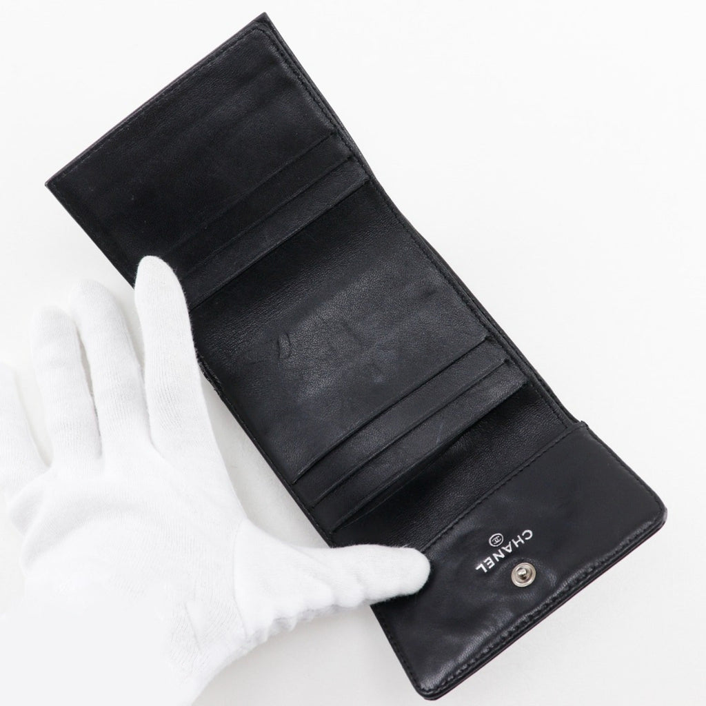 Chanel Black Patent Leather Wallet (Tri-Fold)
