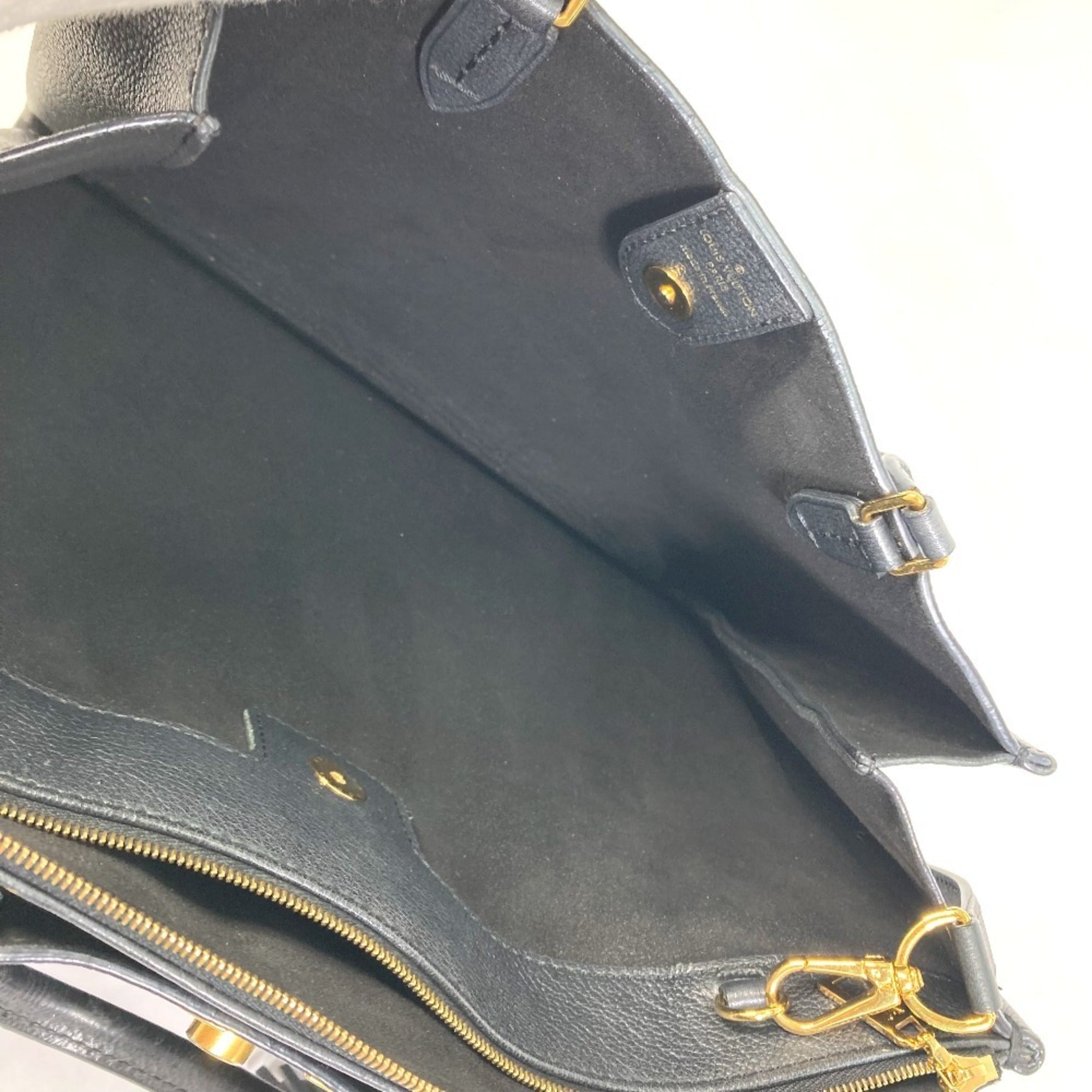 Louis Vuitton Black Leather Tote Bag