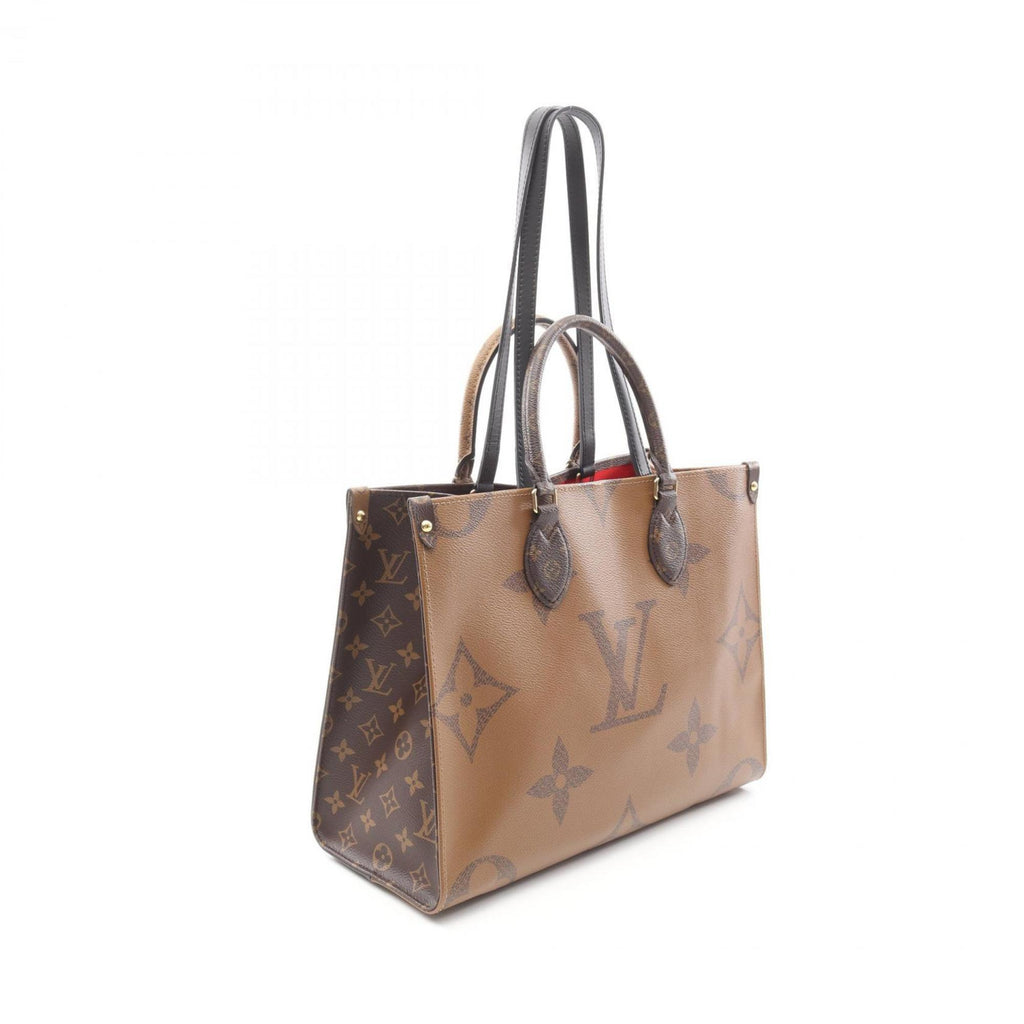 Louis Vuitton Beige Brown Coated Canvas Leather Tote Bag