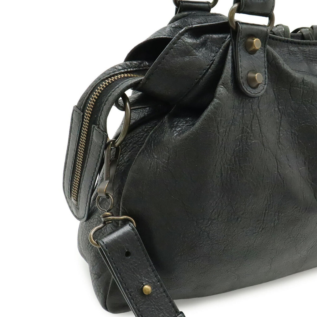Balenciaga Black Leather Handbag Shoulder Bag Tote