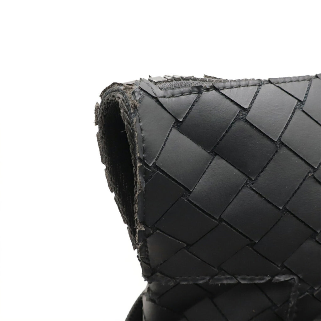 Bottega Veneta Intrecciato Black Rubber Backpack