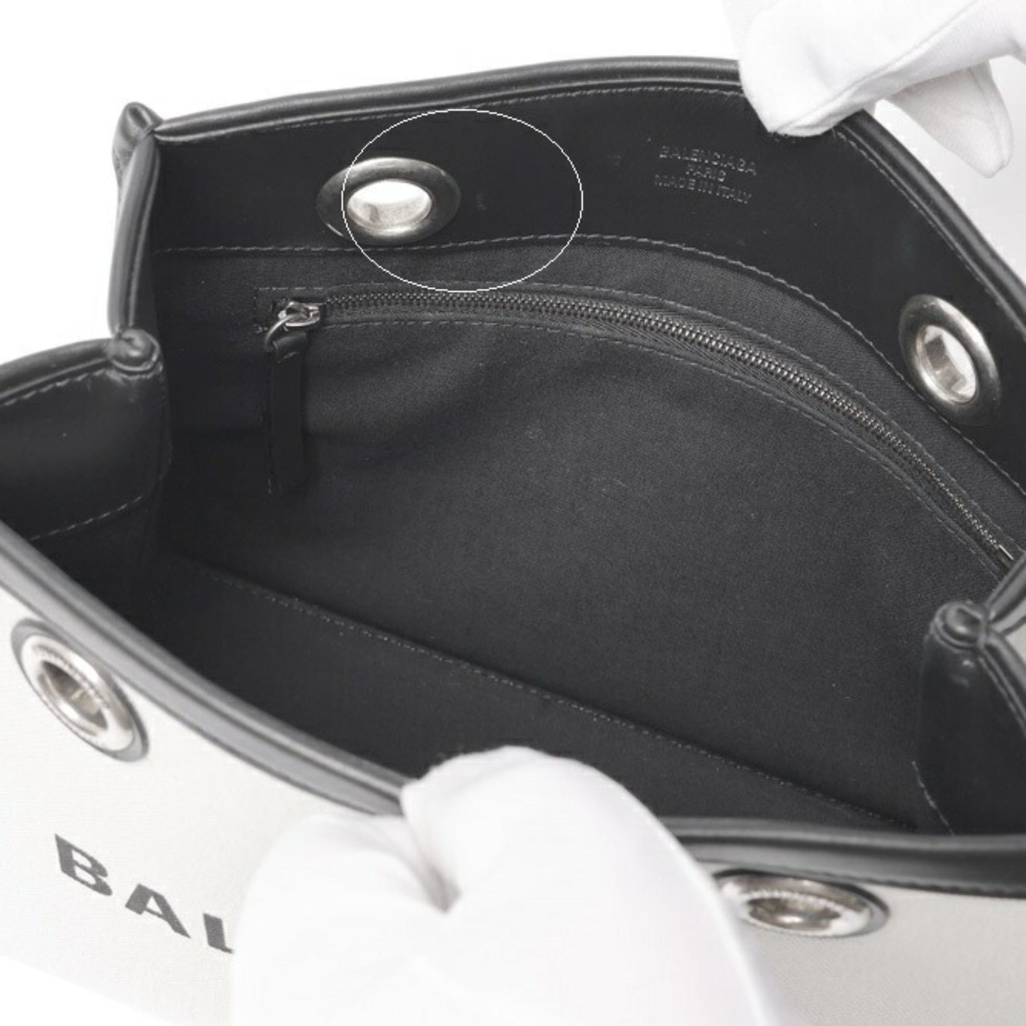 Balenciaga Black Canvas Leather Tote