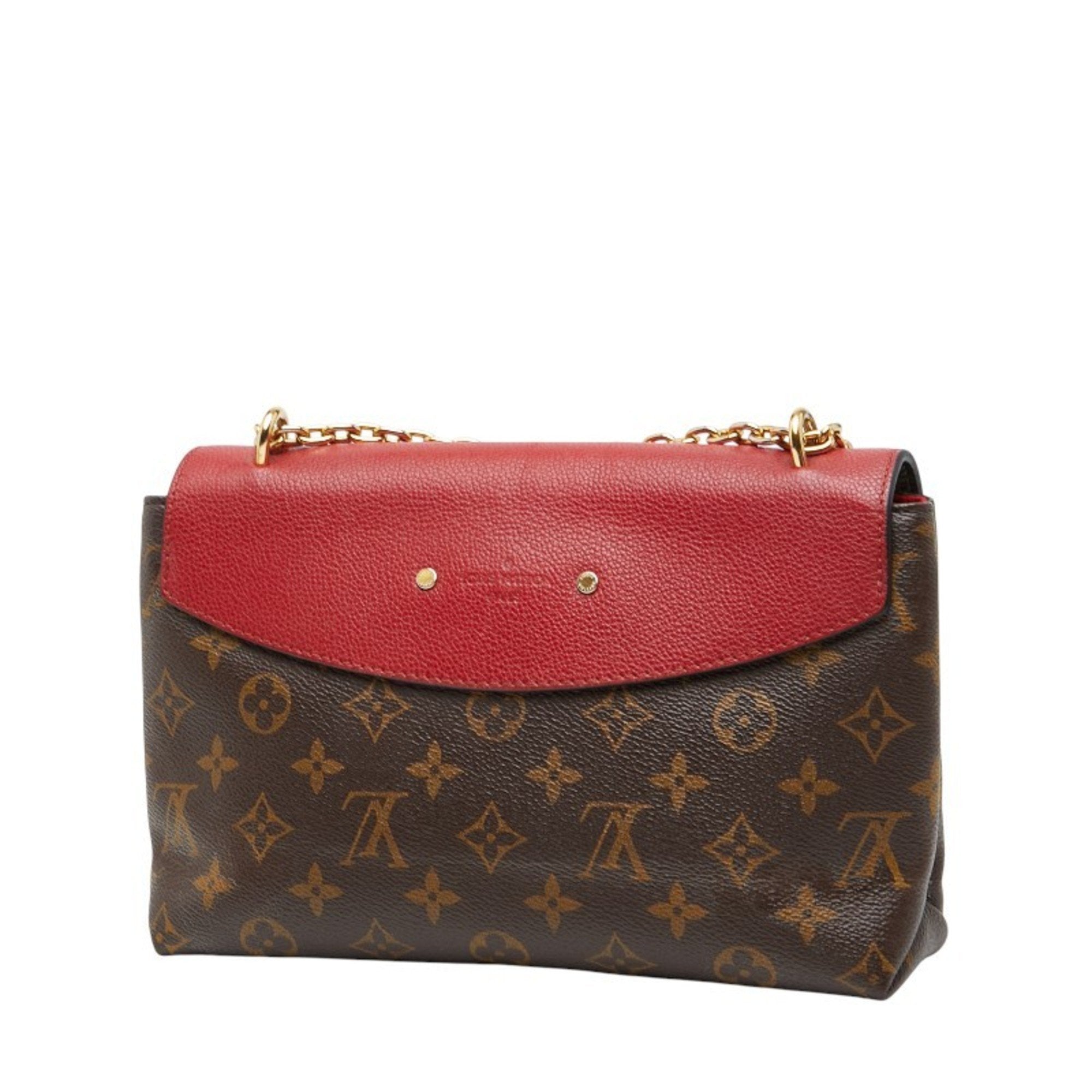 Louis Vuitton Brown Cerise Red Color Pvc Leather Shoulder Bag