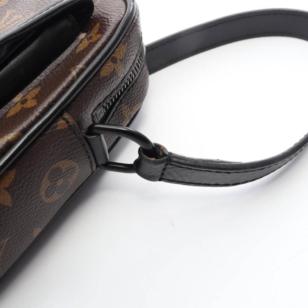 Louis Vuitton Black Brown Monogram Macassar Coated Canvas Leather Handbag Shoulder Bag