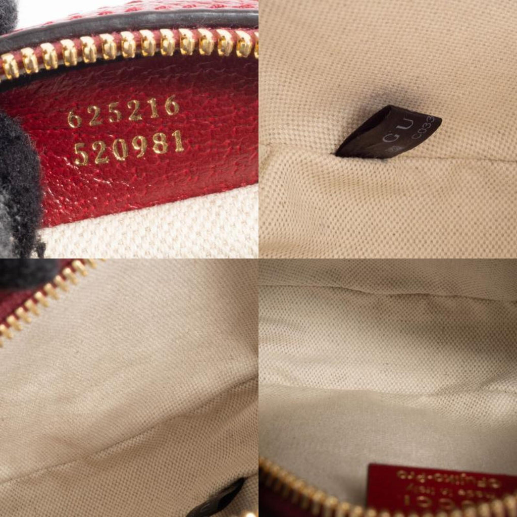 Gucci Beige Red Color Gg Supreme Leather Shoulder Bag (Pre-Owned)