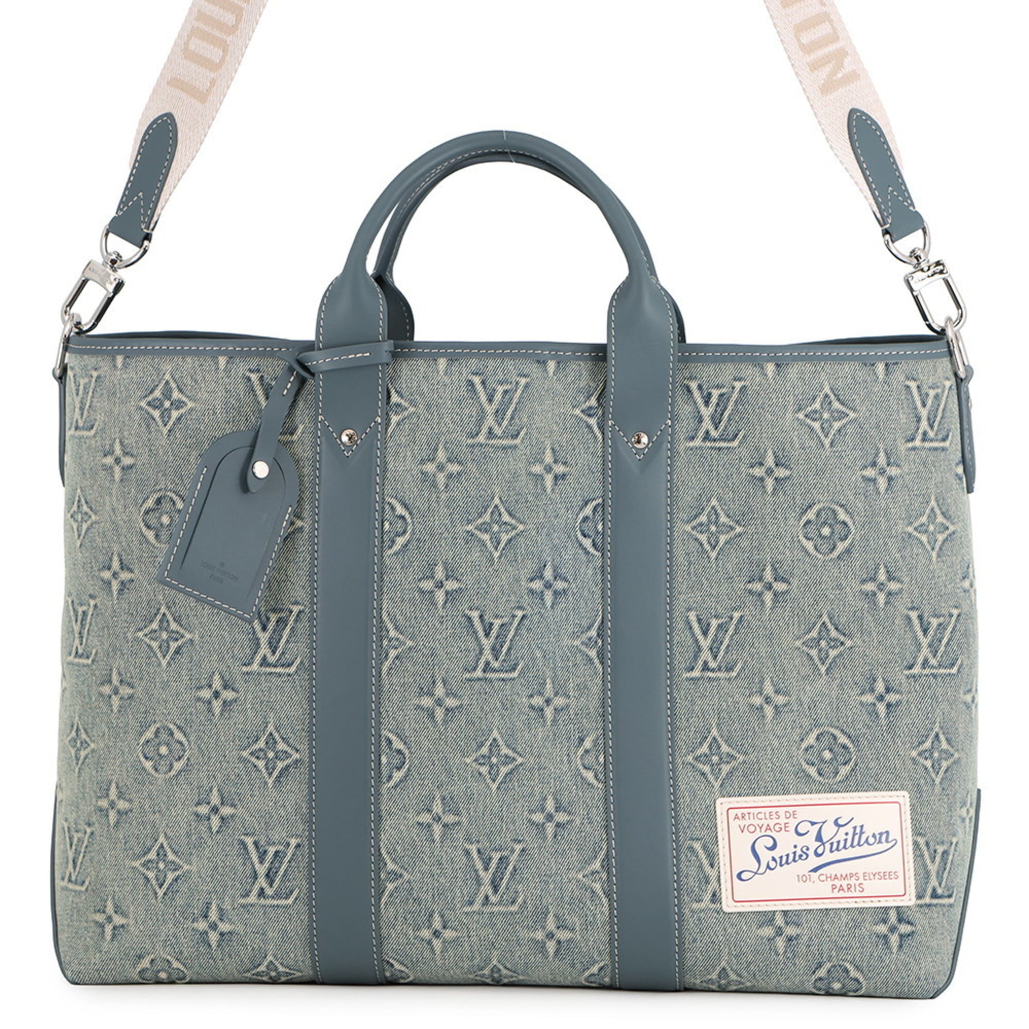 Louis Vuitton Blue Monogram Denim Shoulder Bag Tote Bag