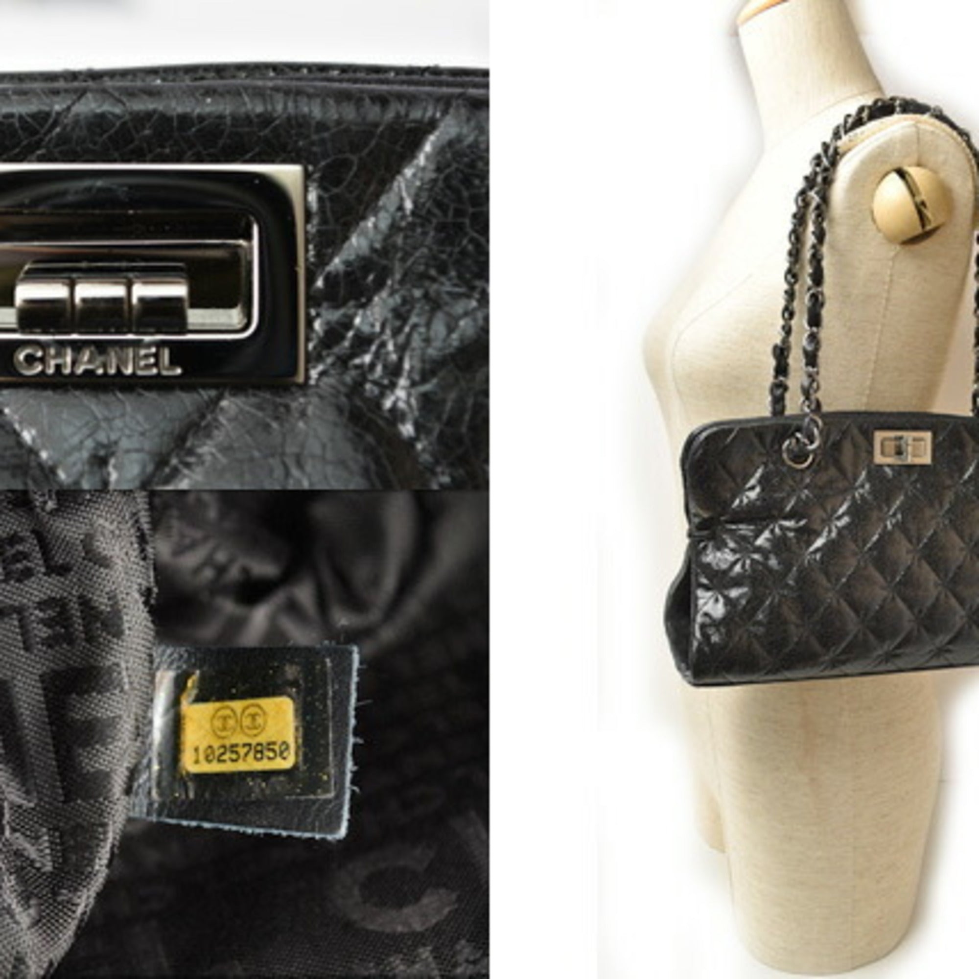 Chanel Black Patent Leather Tote Bag