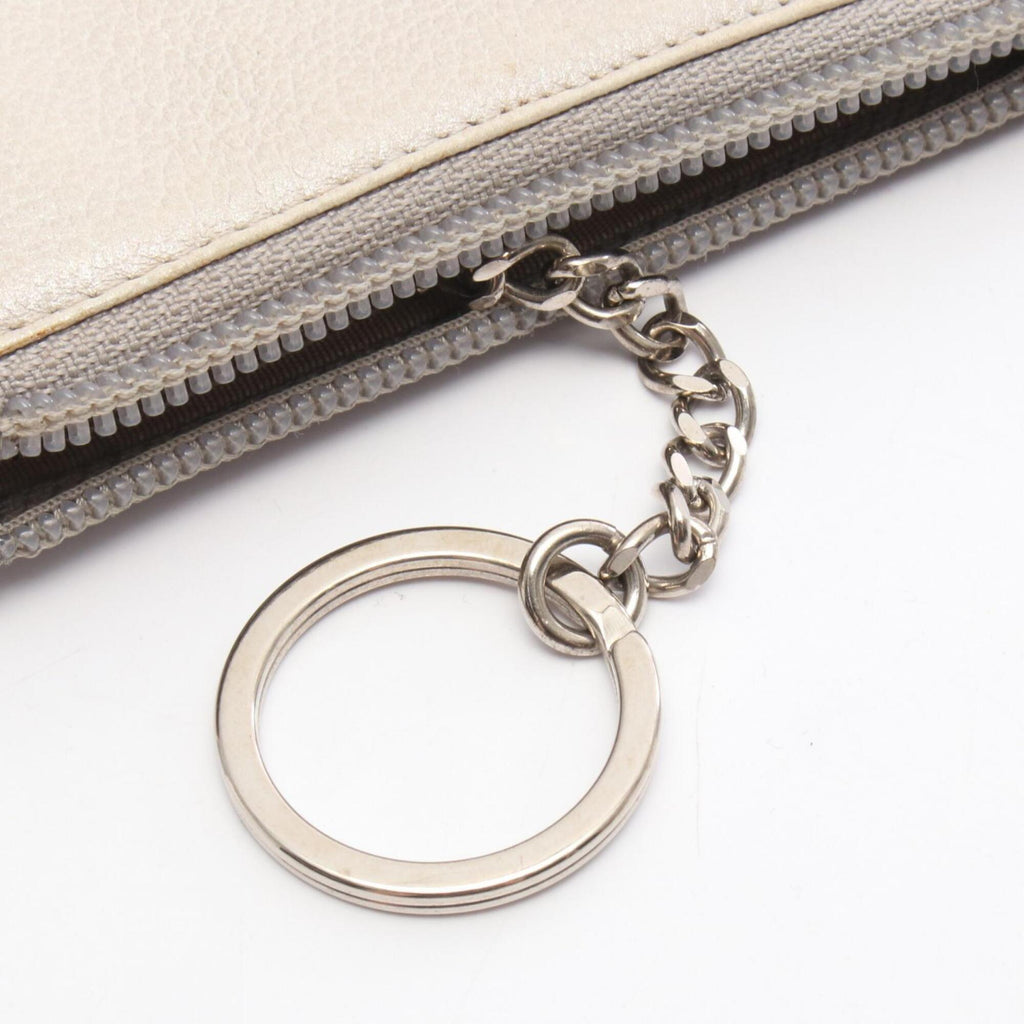 Chanel Silver Leather Coin Purse/Coin Case