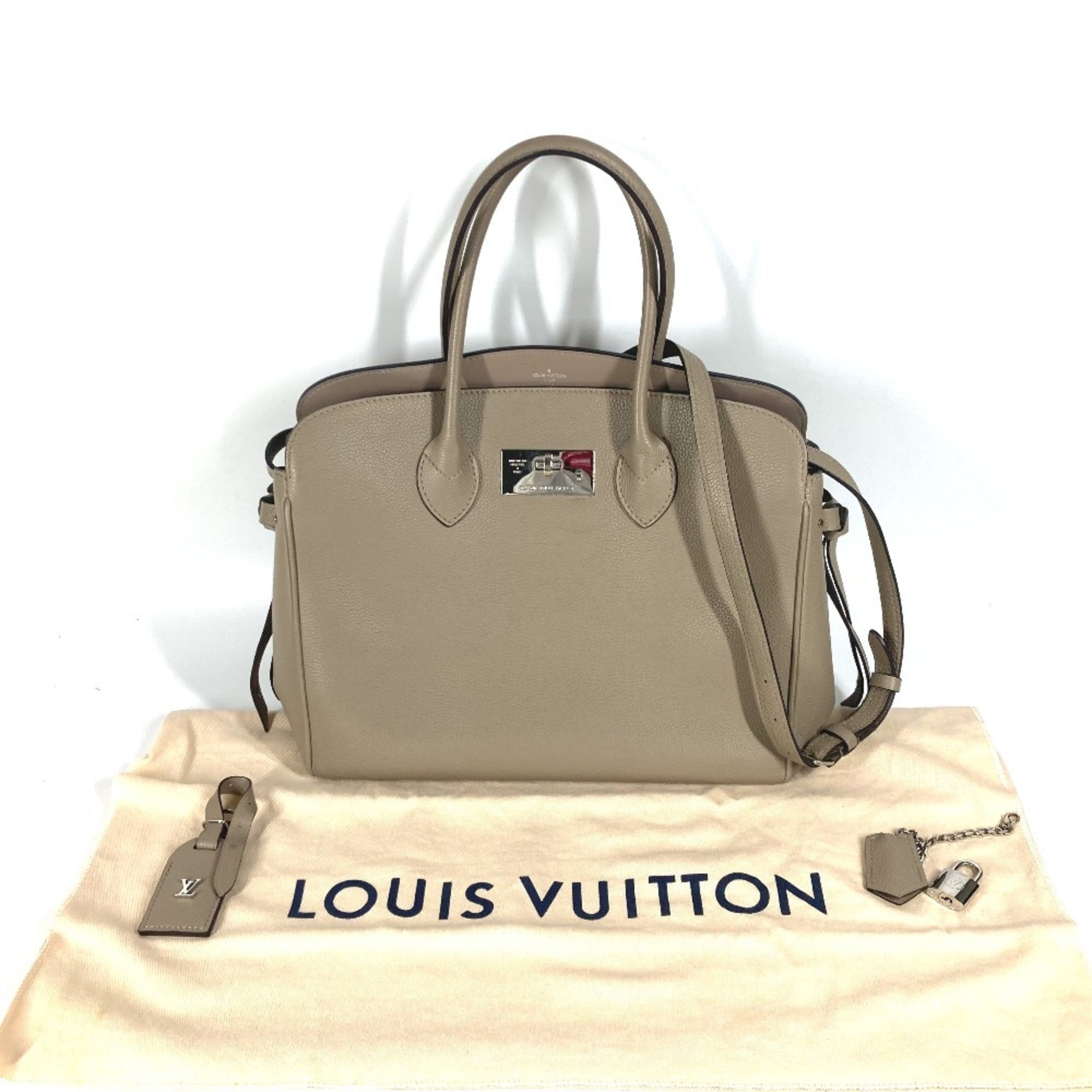 Louis Vuitton Gray Tourterelle Leather Handbag Shoulder Bag Tote Bag