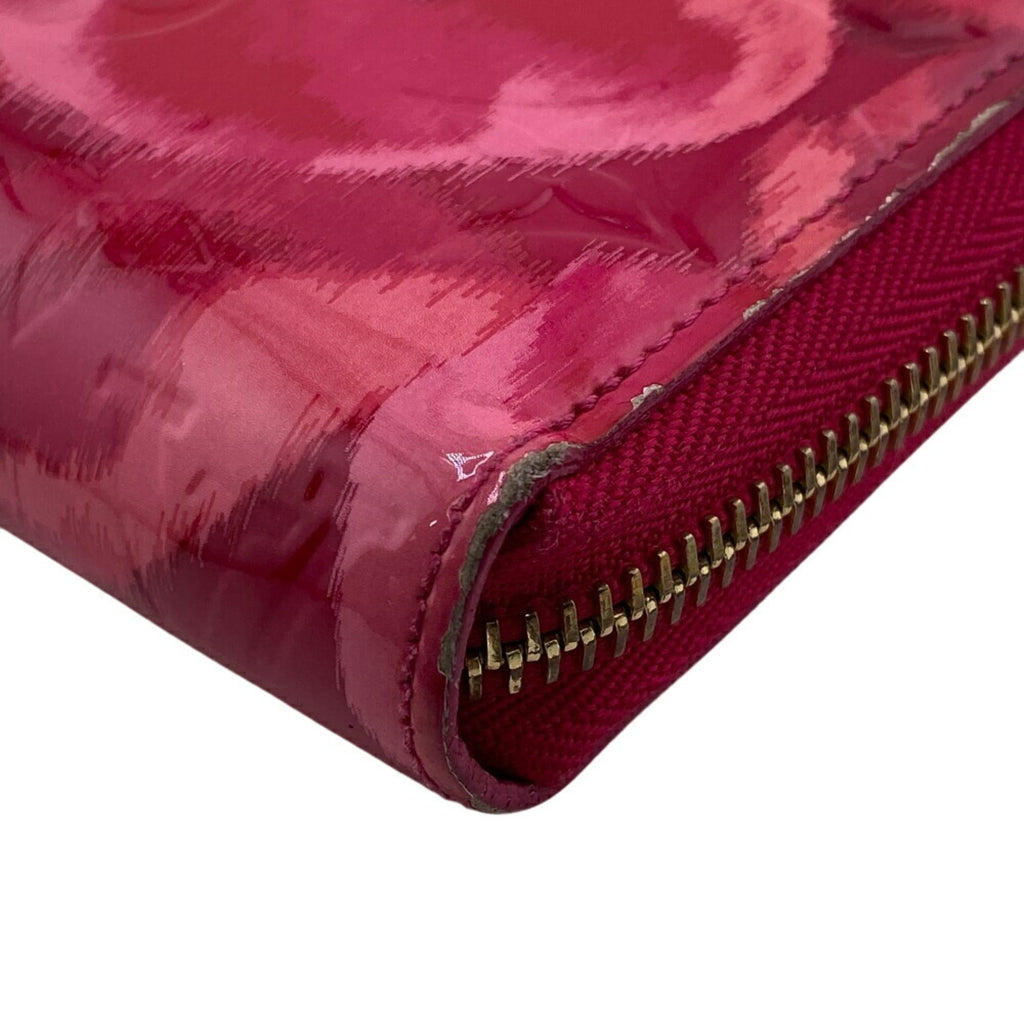 Louis Vuitton Pink Red Color Vernis Leather Long Wallet