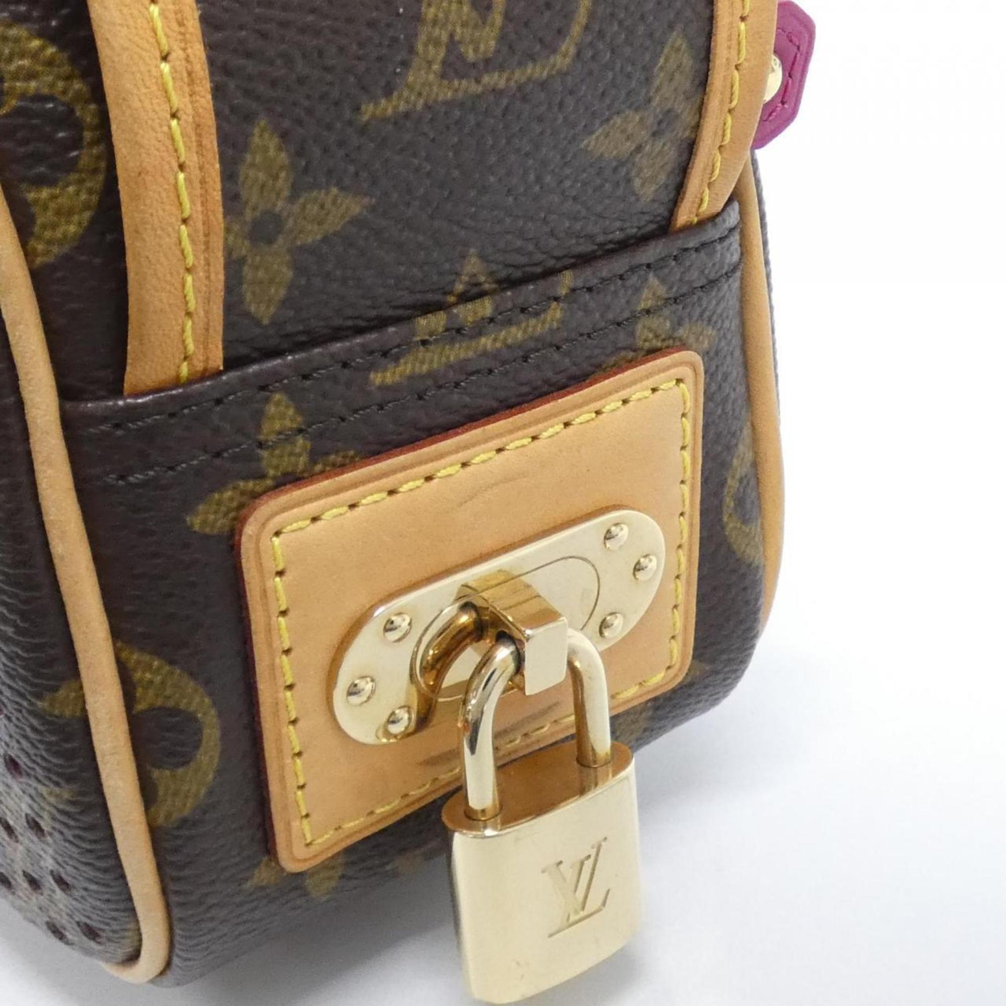 Louis Vuitton Brown Fuchsia Coated Canvas Shoulder Bag