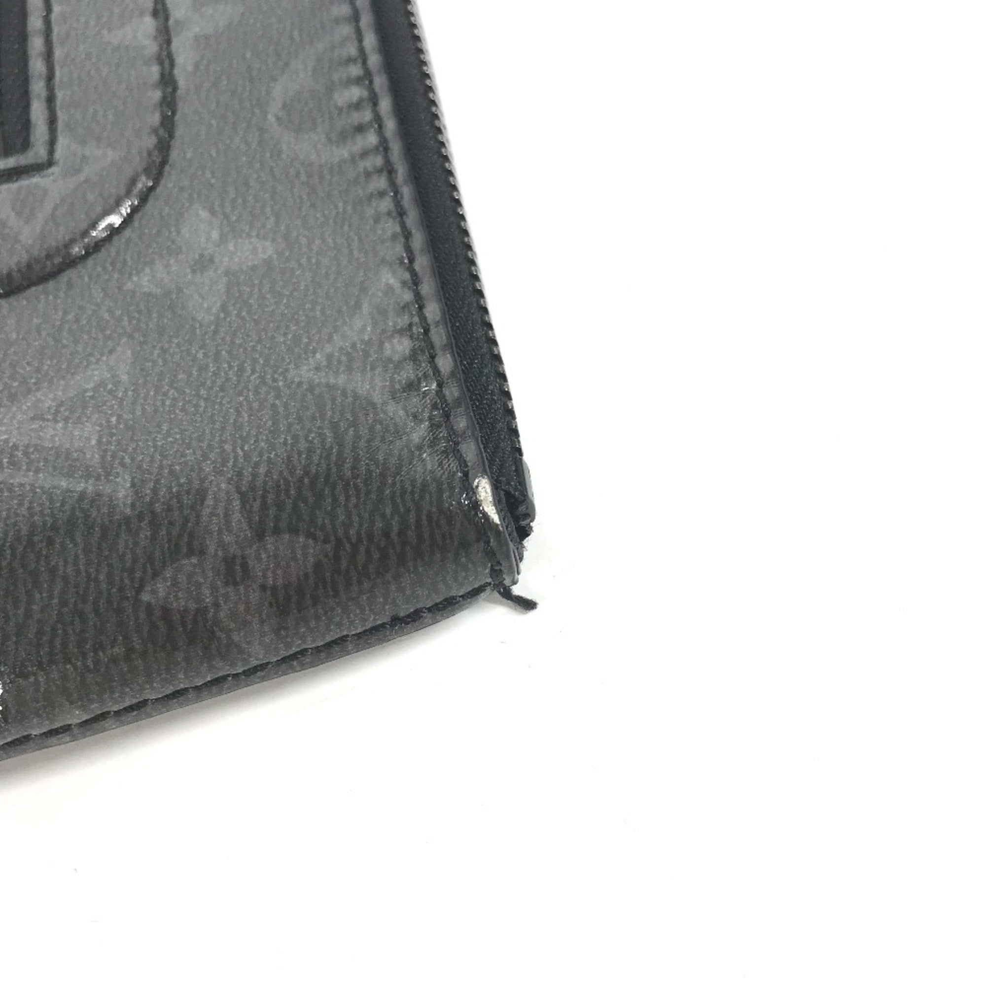 Louis Vuitton Black Vinyl Leather Clutch Bag Pochette Pouch