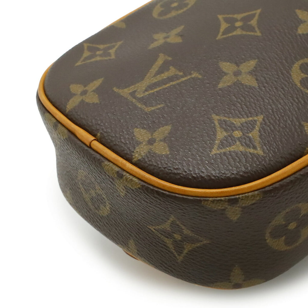 Louis Vuitton Brown Canvas Pochette Shoulder Bag Sling Bag