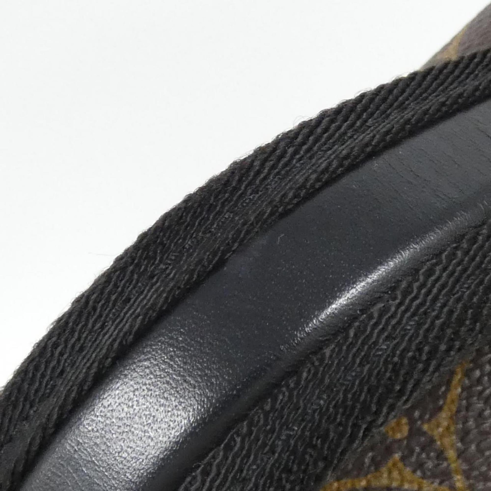 Louis Vuitton Black Brown Coated Canvas Shoulder Bag