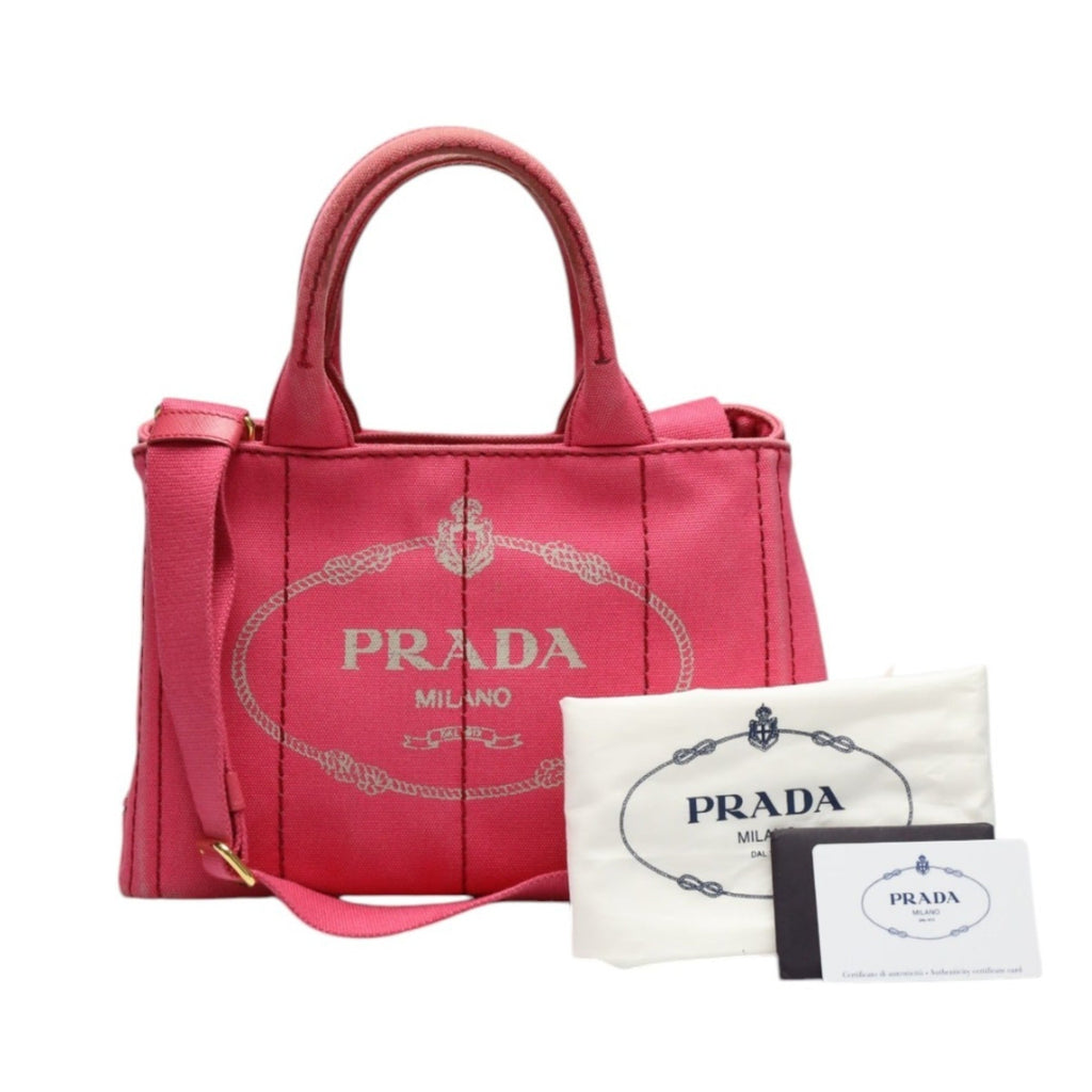Prada Pink Canvas Tote Bag