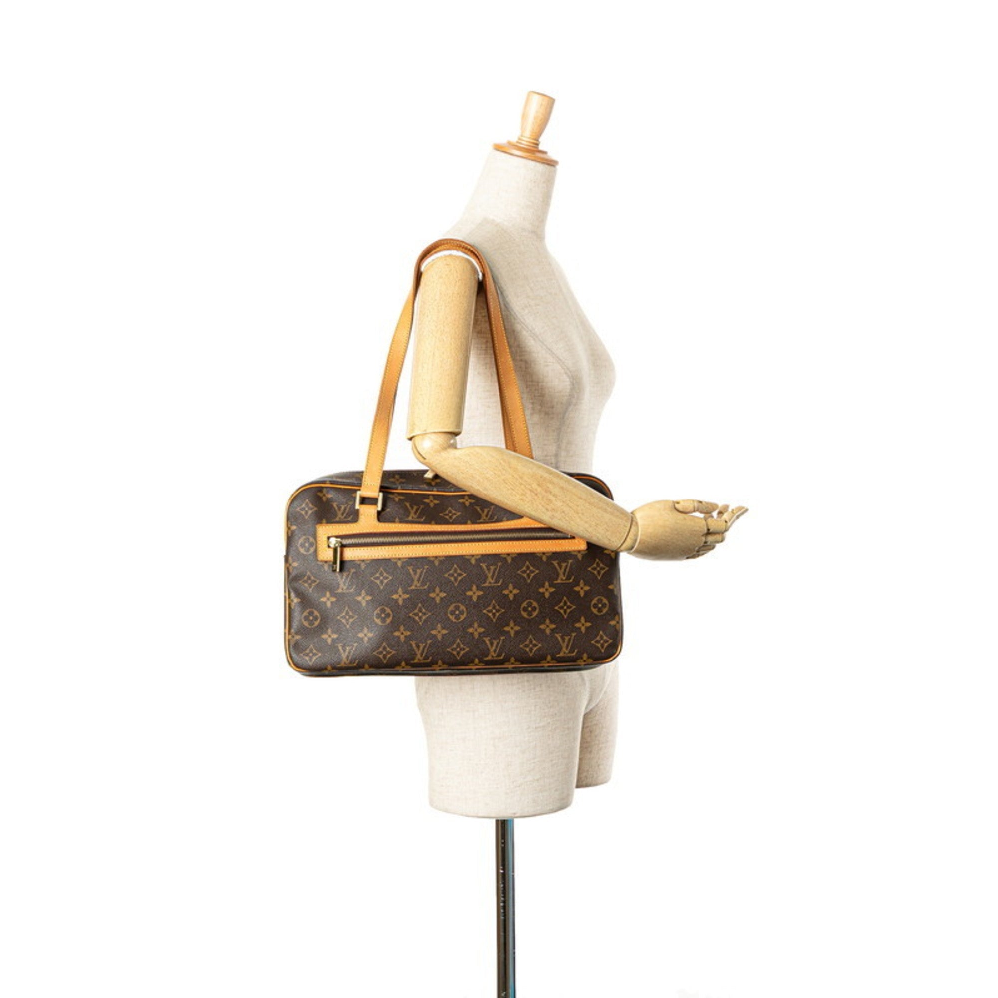Louis Vuitton Brown Pvc Leather Handbag Shoulder Bag