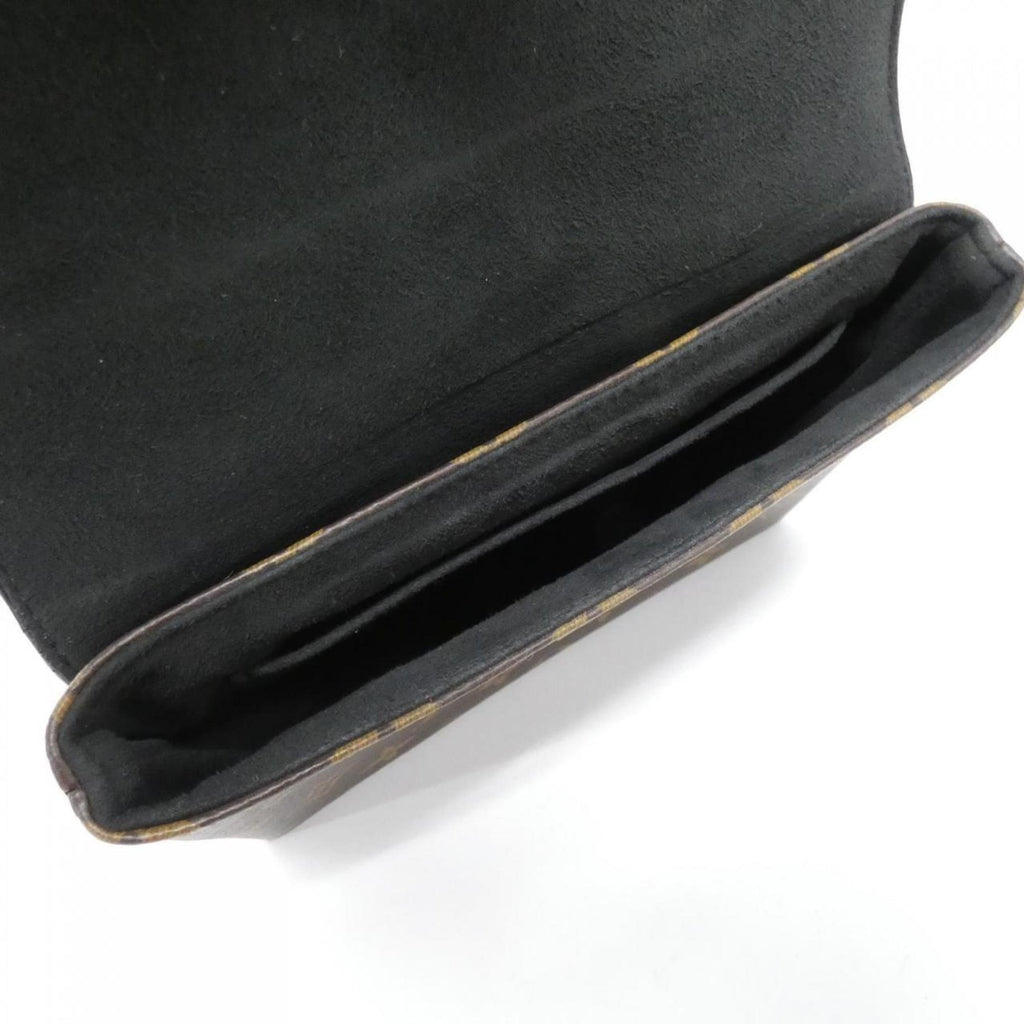 Louis Vuitton Monogram Black Marron Coated Canvas Leather Handbag